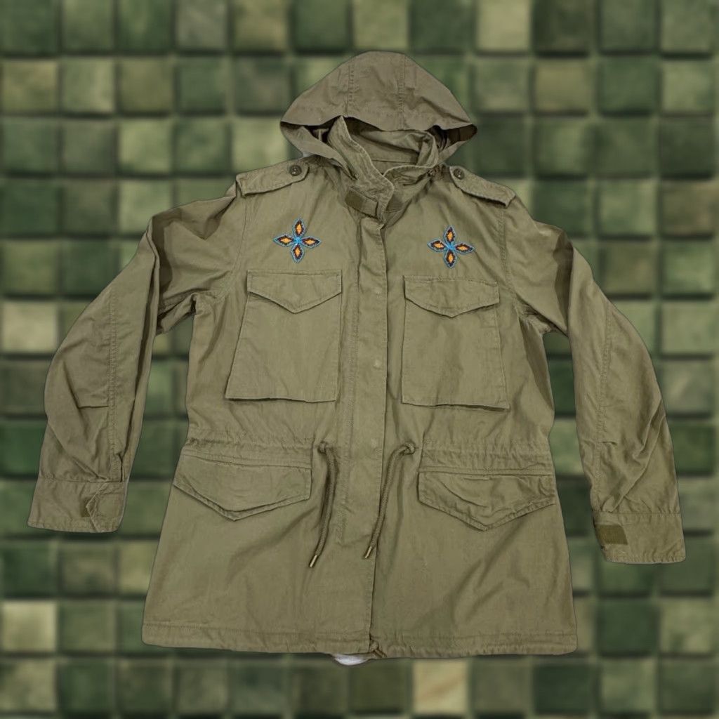 Ralph Lauren VINTAGE Ralph Lauren Women’s Military M65 Field Jacket Beaded Packable Green Medium Denim & Supply Skull Womens Jacket Size L / US 10 / IT 46 - 1 Thumbnail