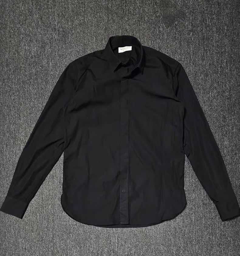 Saint Laurent Paris Saint Laurent Black Long Sleeve Shirt Size US L / EU 52-54 / 3 - 1 Thumbnail