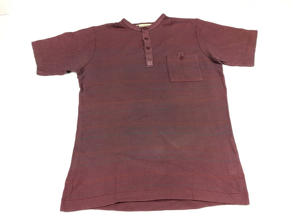Pierre Balmain × Vintage Pierre Balmain Paris Tokyo Corduroy Henley Neck Tee T-shirt Size US M / EU 48-50 / 2 - 1 Thumbnail