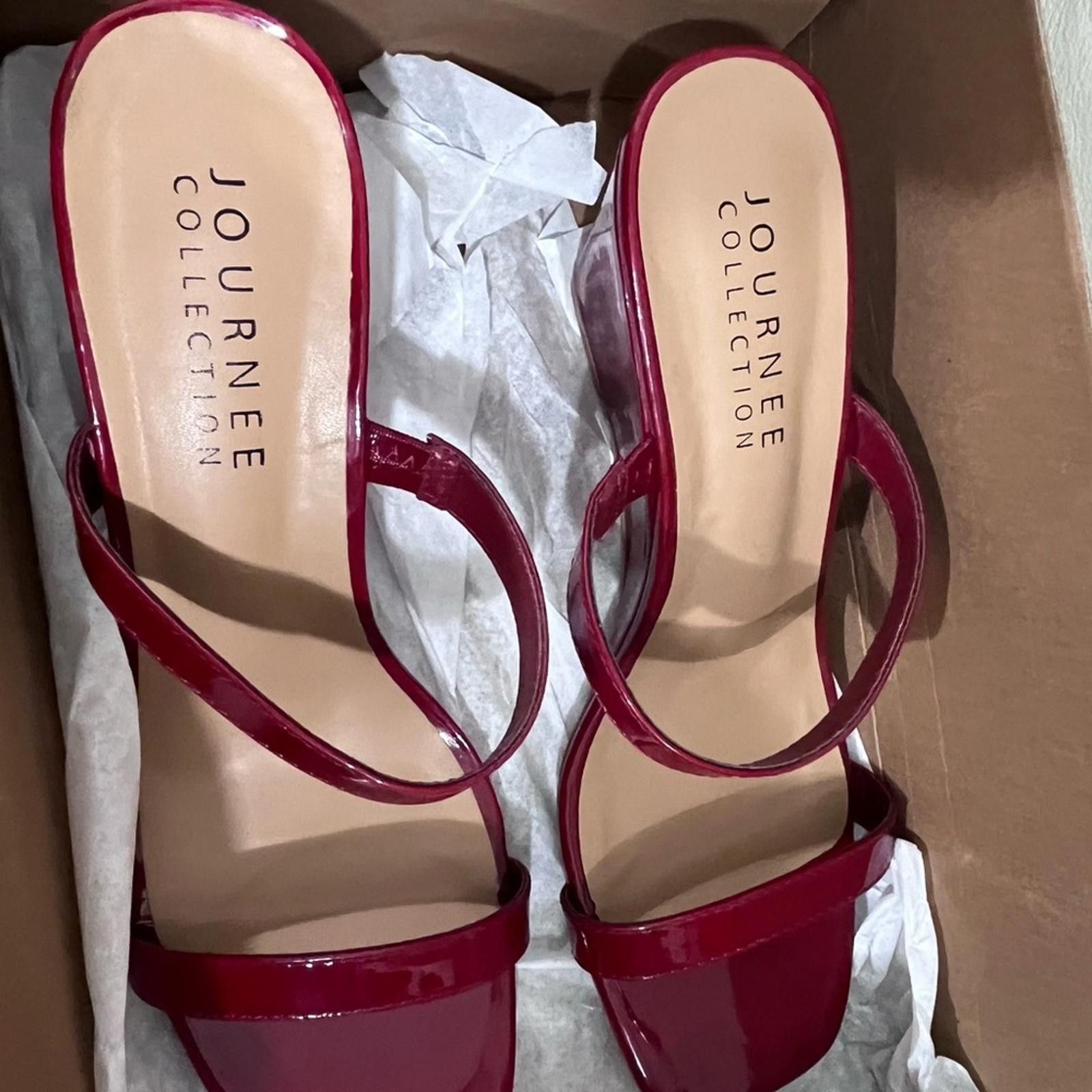 Other Journee Collection Women's Burgundy Heels Size US 11 / IT 41 - 2 Thumbnail