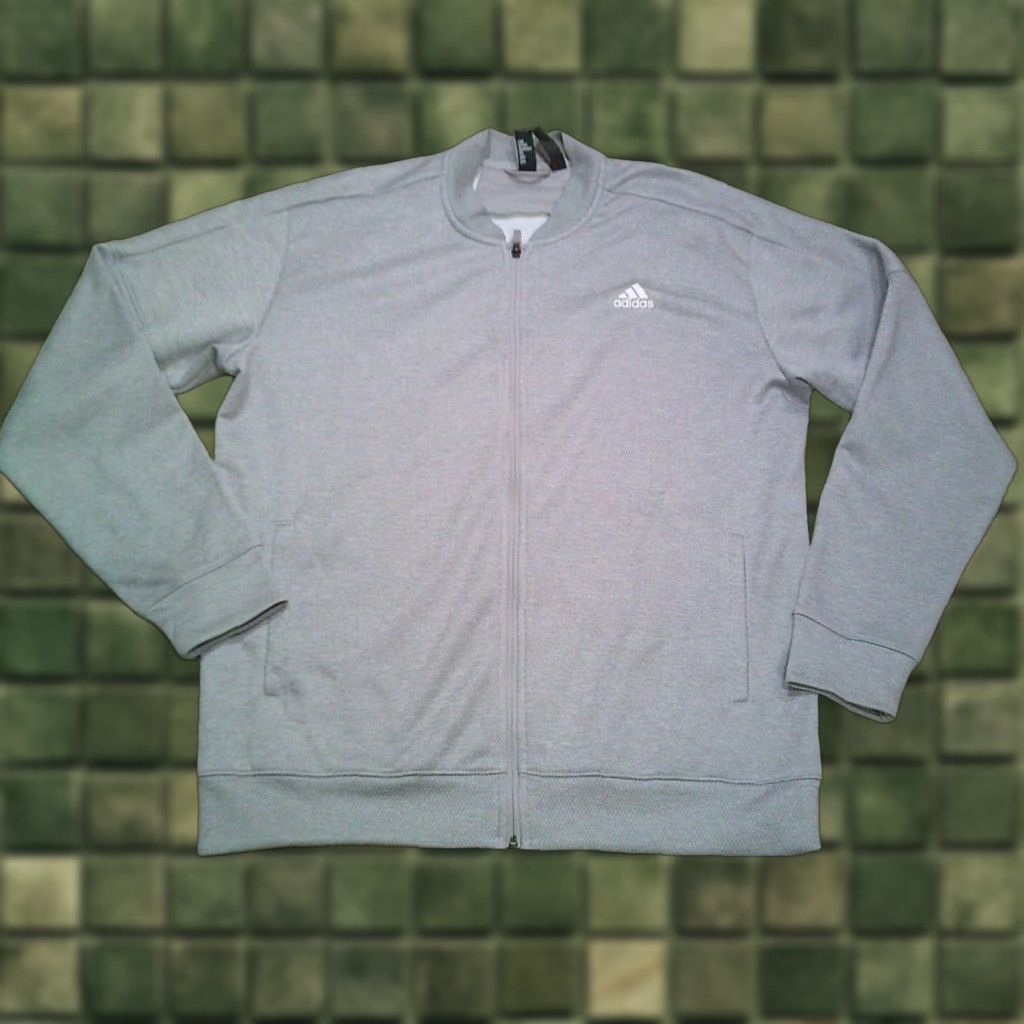 Adidas Adidas Track Jacket Mens XL Gray Band Collar Full Zip Pockets Sports Athleisure Logo Jacket Mens XL Gray Band Collar Size US XL / EU 56 / 4 - 1 Thumbnail
