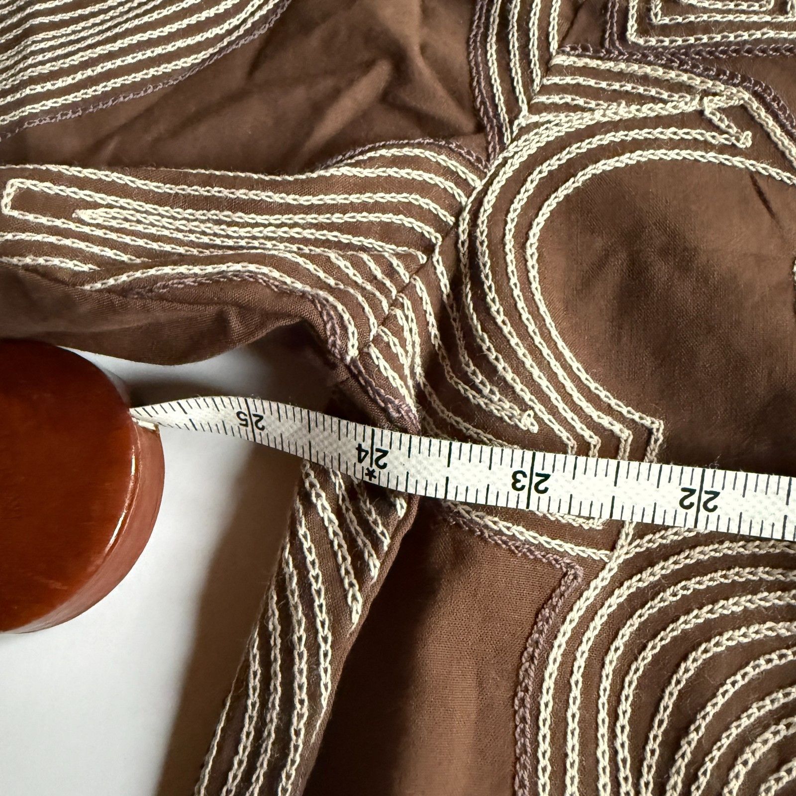 Other Fanm Mon Brown Embroidered SS Camp Shirt - 100% Cotton Size US L / EU 52-54 / 3 - 4 Thumbnail