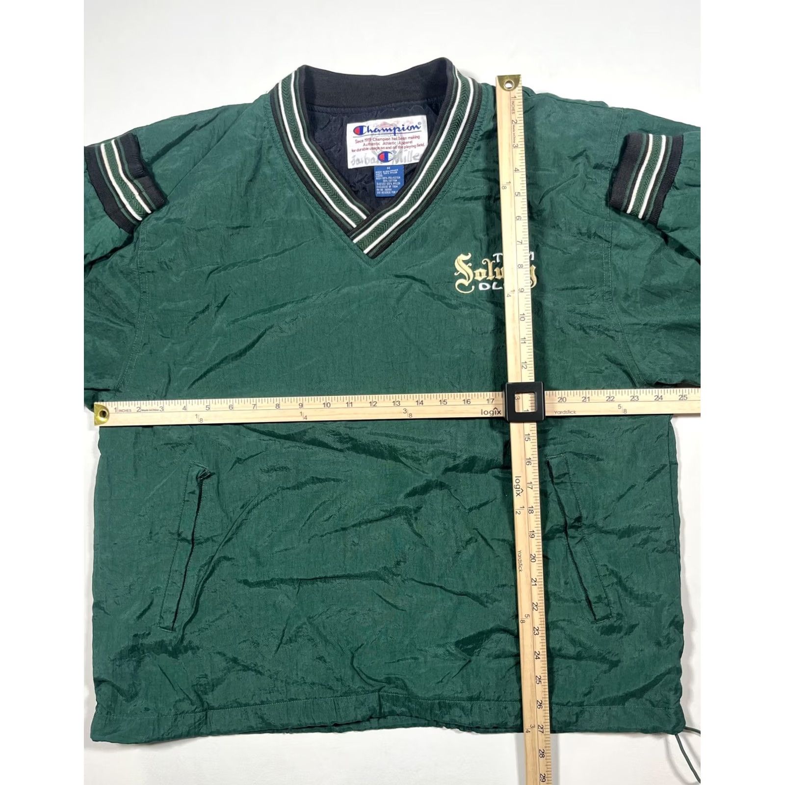 Champion Champion V-Neck Windbreaker Jacket Mens M Green Pullover Solway Embroidered Size US M / EU 48-50 / 2 - 7 Thumbnail