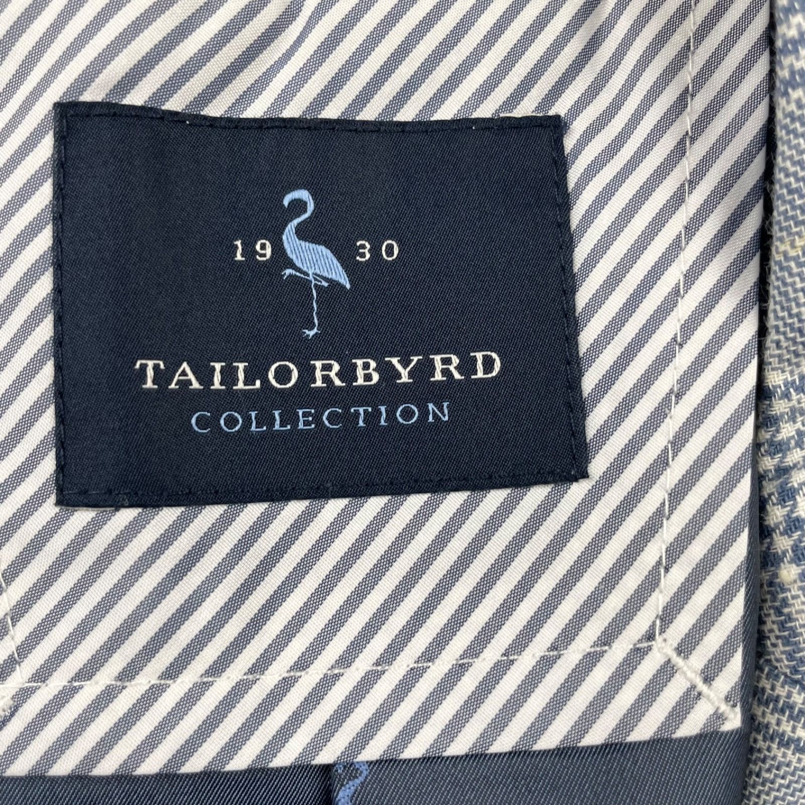 Tailorbyrd Tailorbyrd Men’s Linen/Cotton 2-Button Blazer Blue/Beige Pla Size 36S - 5 Thumbnail