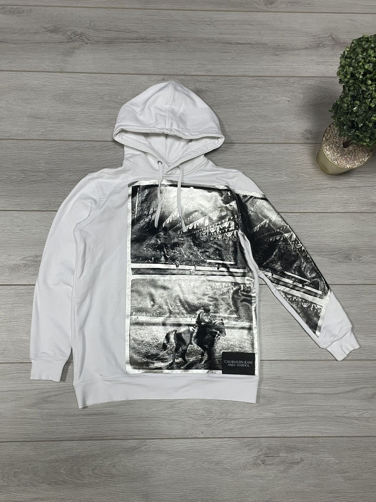 Calvin Klein Calvin Klein Andy Warhol matador big logo silver hoodie Size US XS / EU 42 / 0 - 1 Thumbnail