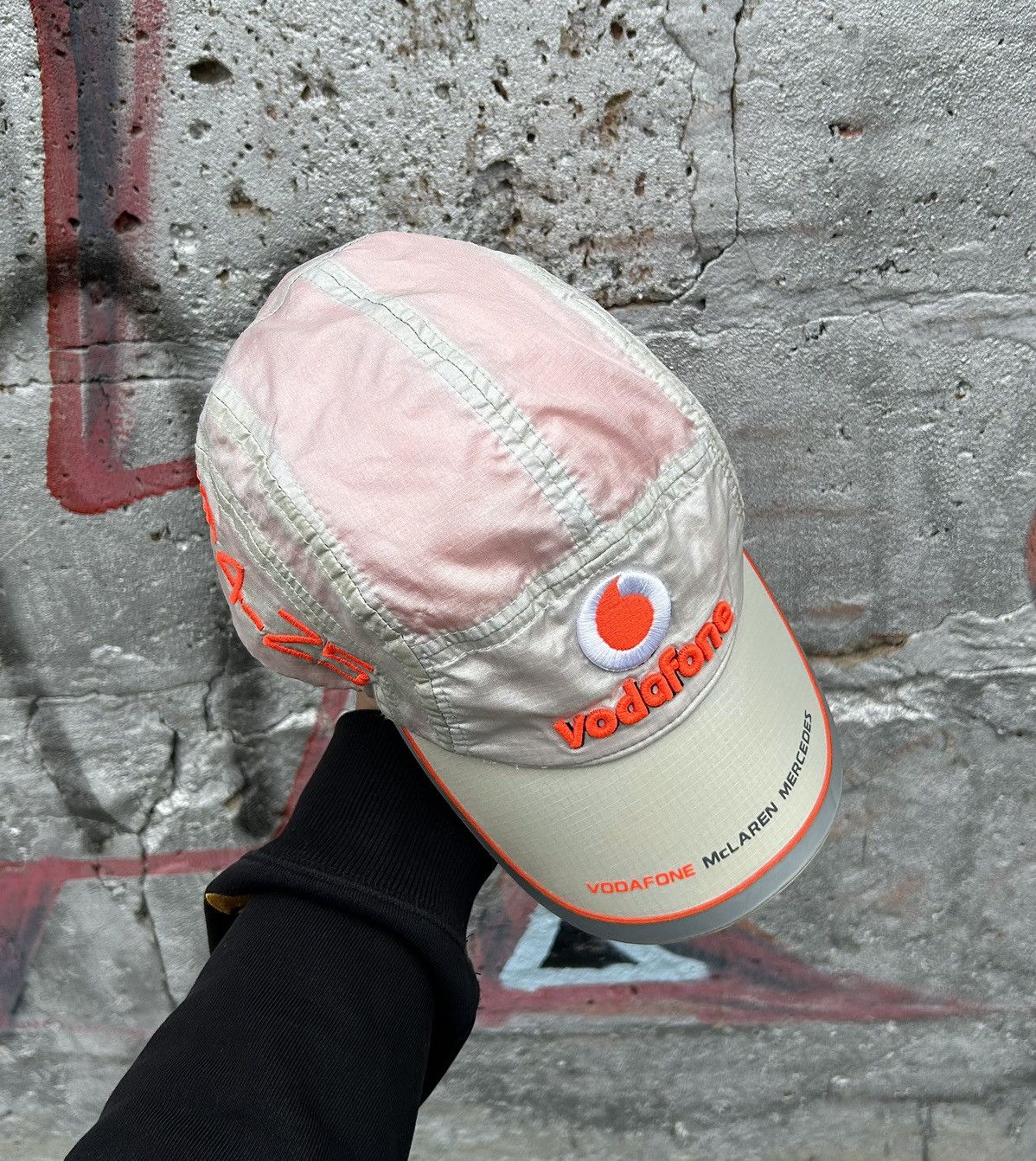 Malcolm McLaren × Mercedes-Benz Mercedes McLaren Vodafone F-1 Racing Nylon 5 Panel Cap Size ONE SIZE - 8 Thumbnail