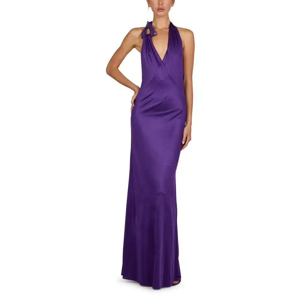 Tom Ford o1loc1c0625 ABJ665 Viscose Jersey Long Dress in Purple Size S / US 4 / IT 40 - 2 Thumbnail