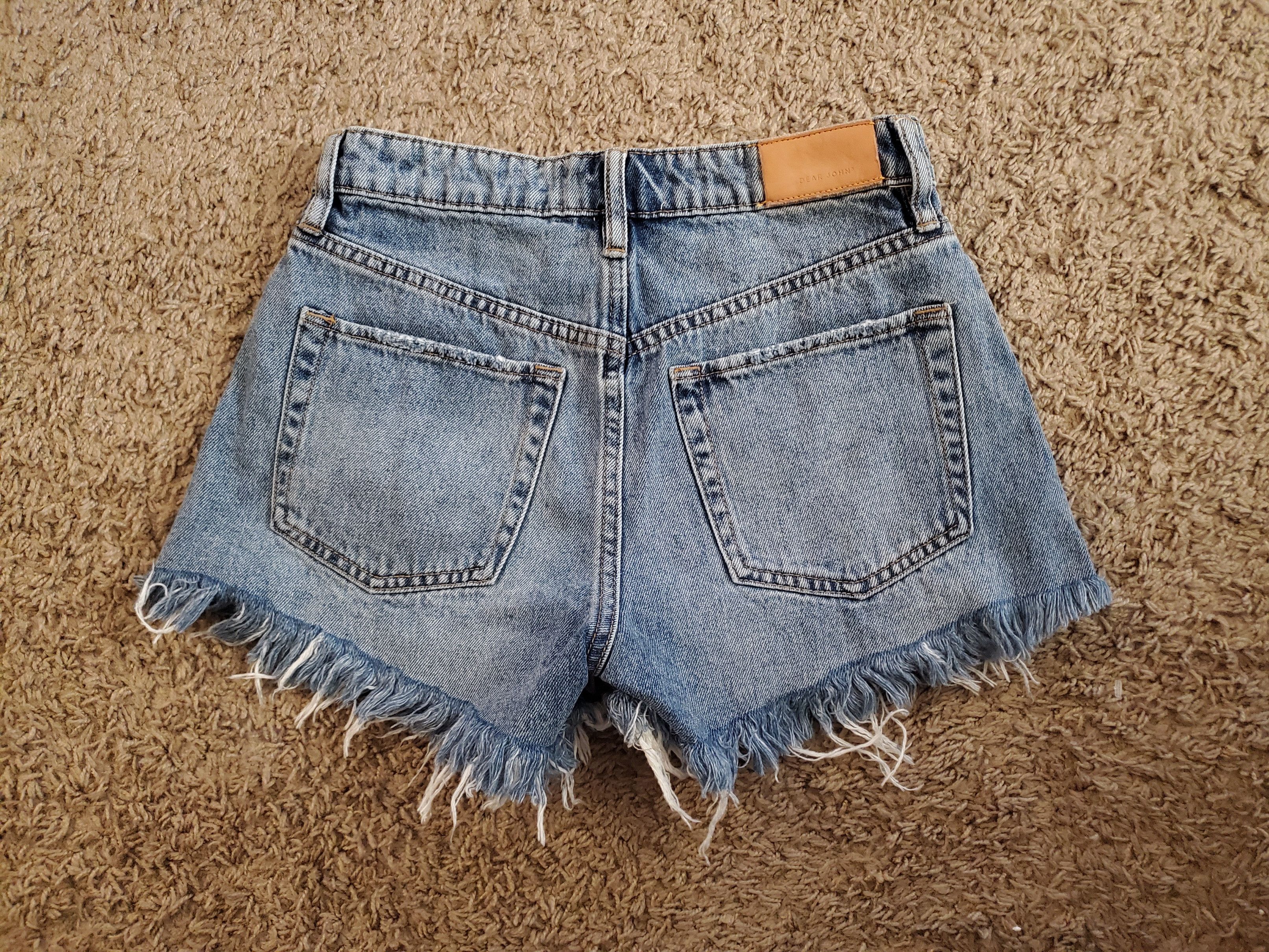 Other Dear John blue denim shorts with frayed hem Size 26" / US 2 / IT 38 - 2 Thumbnail