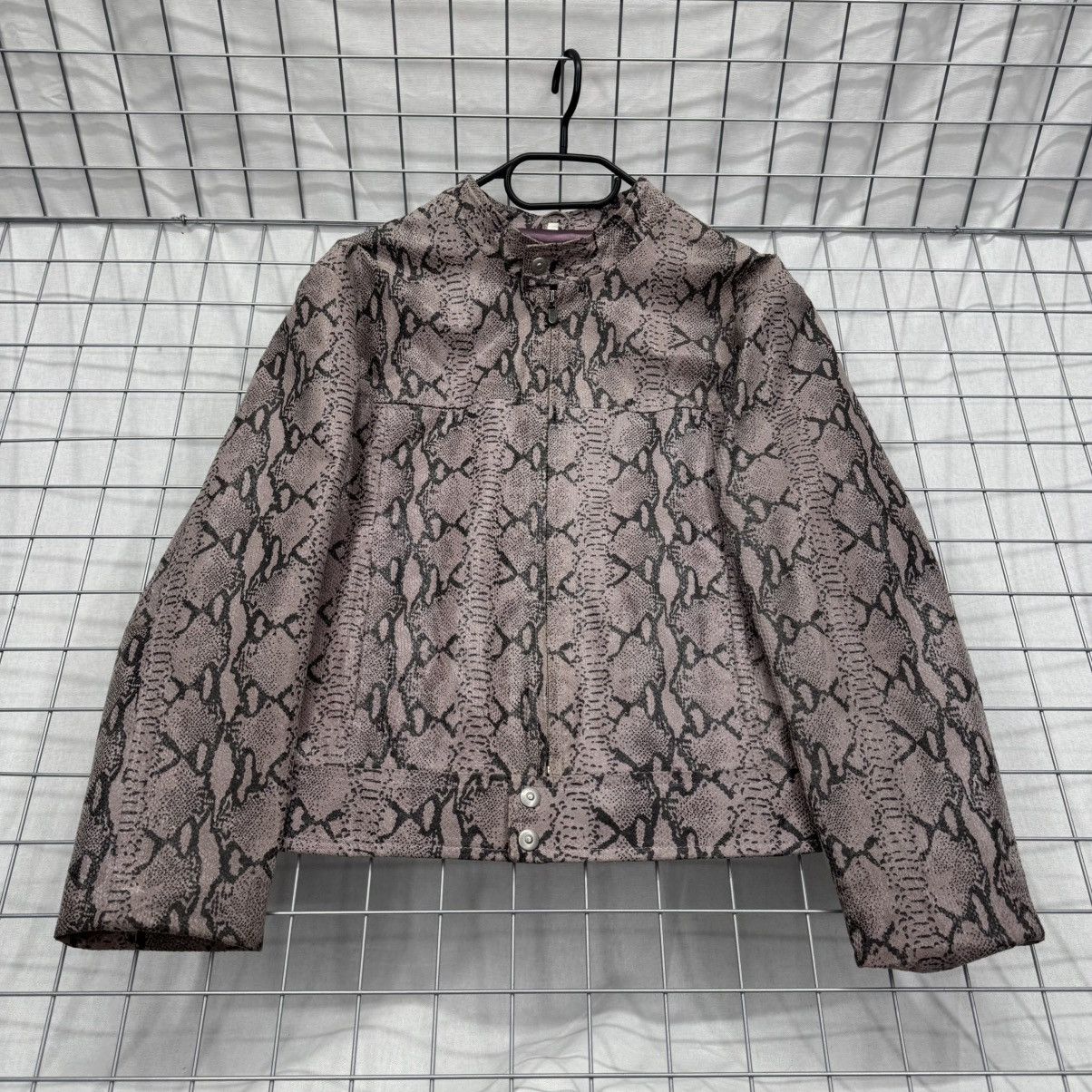 Genuine Leather Vintage Leather Biker Jacket Snake Print Avant Garde Y2K Size L / US 10 / IT 46 - 5 Thumbnail
