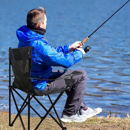 Designer × Homemade YSSOA Portable Folding Black Camping Chair, Large Size US L / EU 52-54 / 3 - 3 Thumbnail