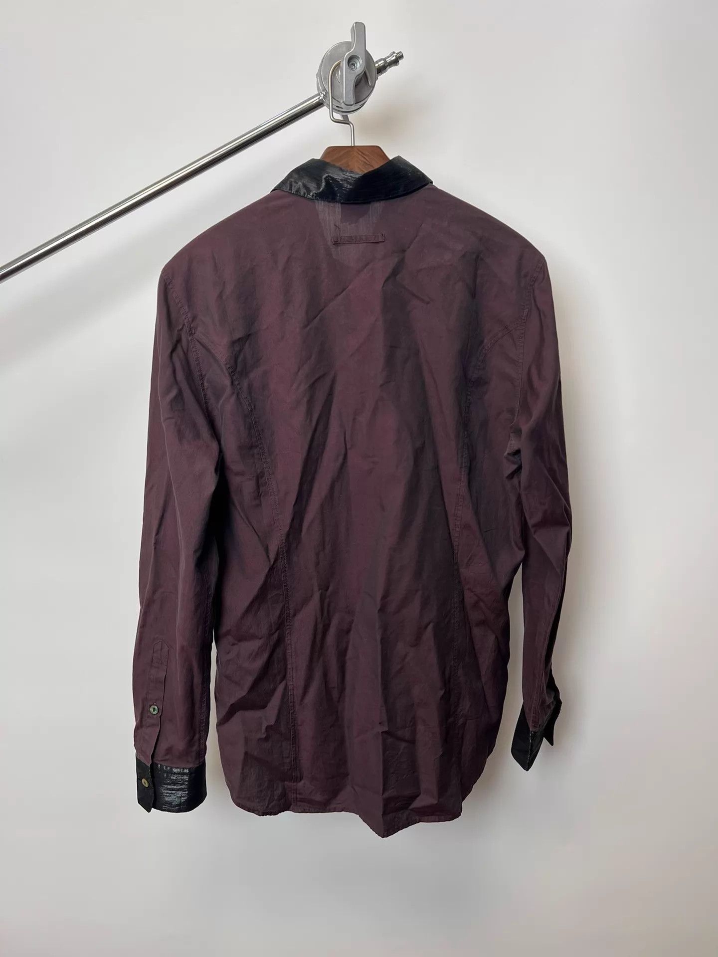 Jean Paul Gaultier Jean Paul GAULTIER coated burgundy paneled shirt Size US M / EU 48-50 / 2 - 5 Thumbnail