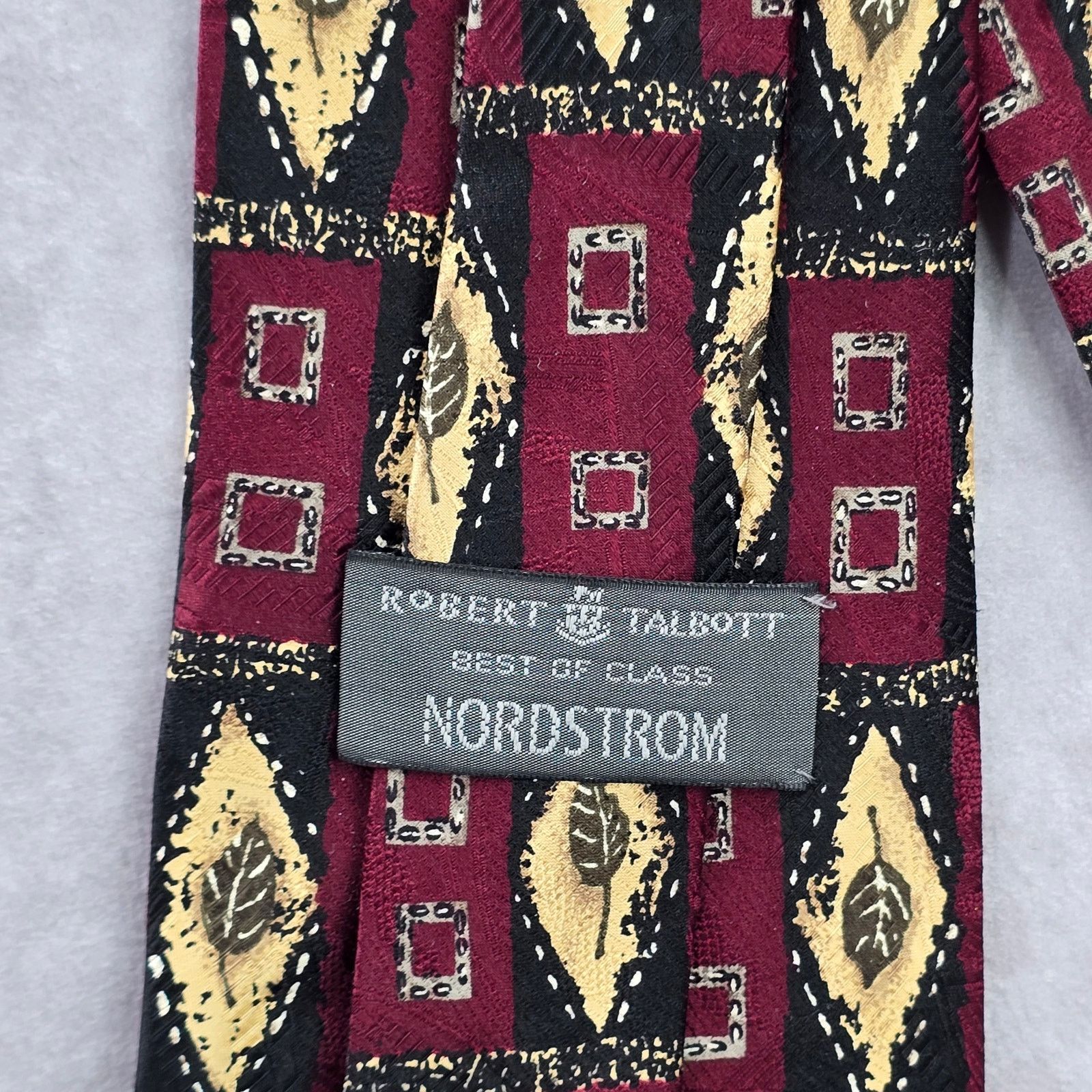 Robert Talbott Robert Talbott Nordstrom Leaf Red Gold Silk Italy Neck Tie Size 28 - 4 Thumbnail