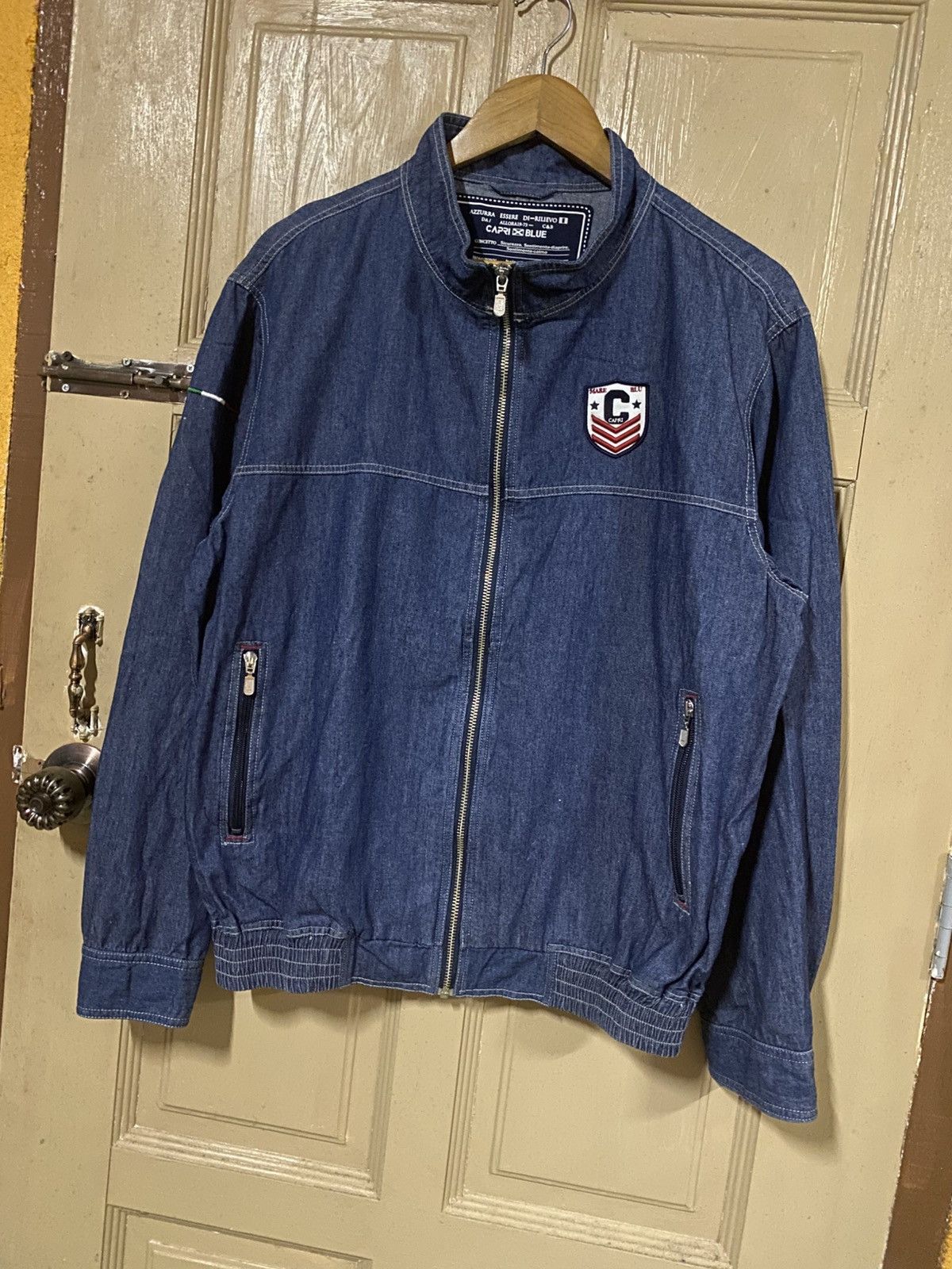 Other Capri Blue Denim Zip Jacket talian Streetwear Lightweight Size US L / EU 52-54 / 3 - 2 Thumbnail