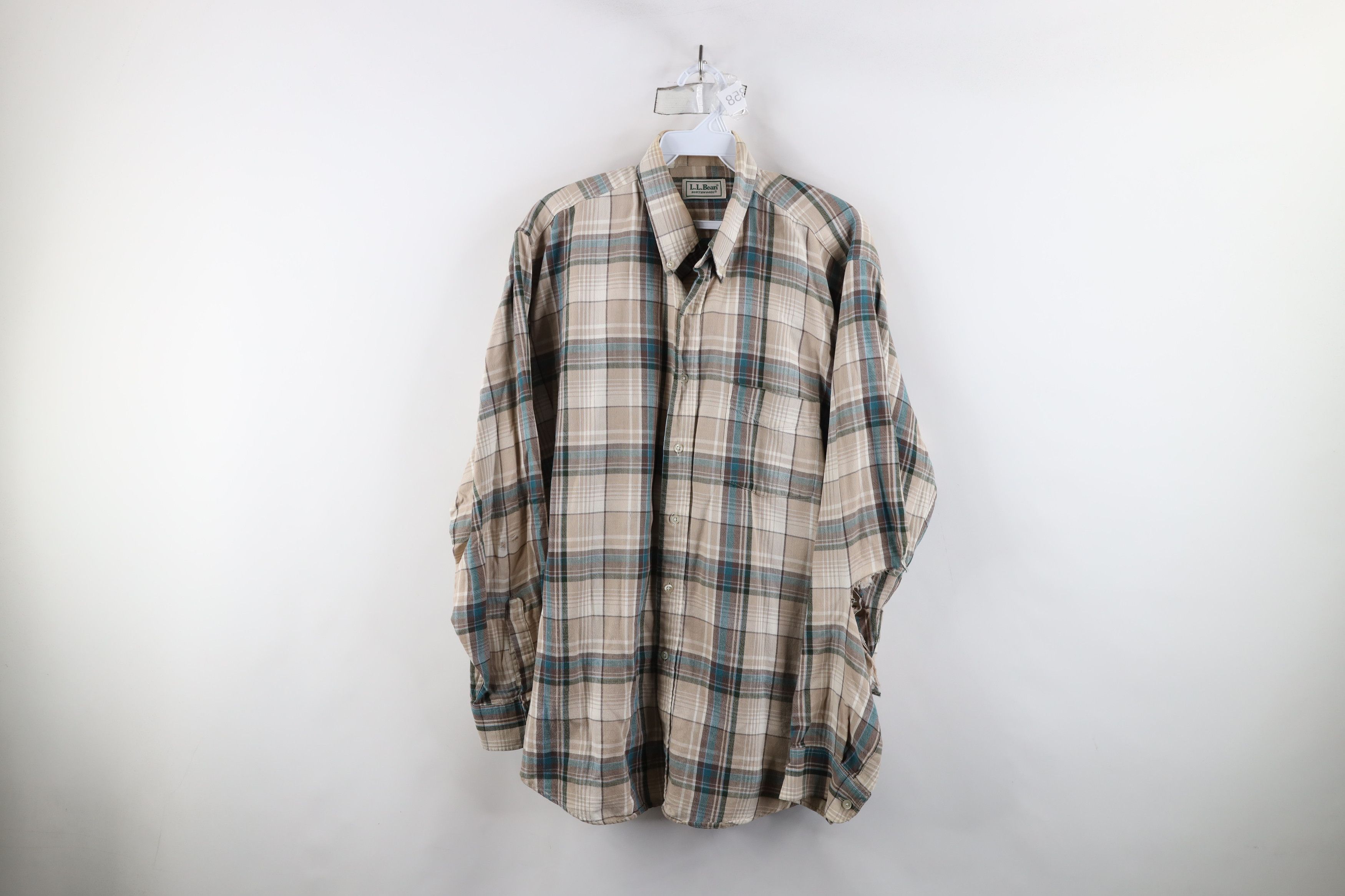 L.L. Bean × Vintage Vintage 90s LL Bean Flannel Collared Button Down Shirt Plaid Size US L / EU 52-54 / 3 - 1 Thumbnail