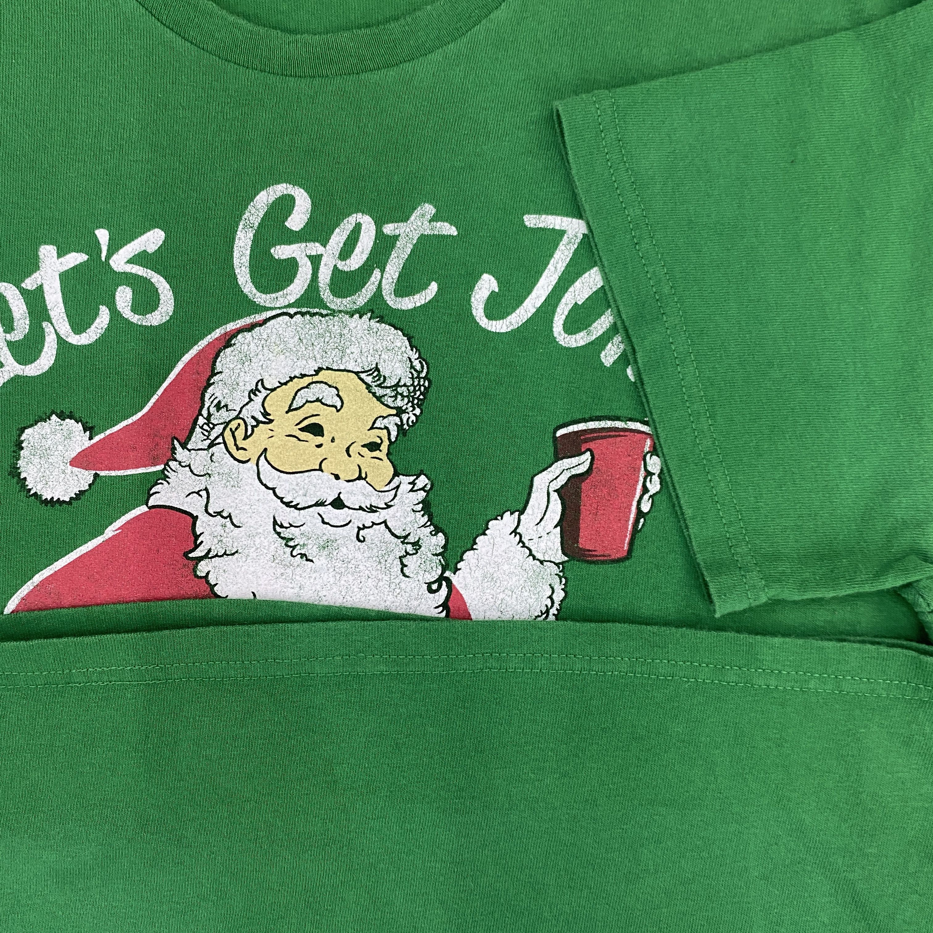 Vintage Santa with Red Solo Cup Let's Get Jolly Medium Shirt-K040 Size US M / EU 48-50 / 2 - 5 Thumbnail