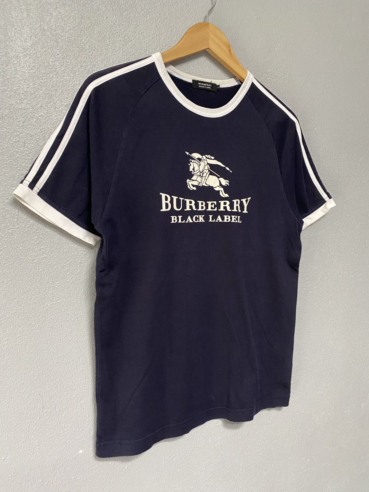 Burberry Burberry ringer tee big logo black label B3 Size US M / EU 48-50 / 2 - 3 Thumbnail