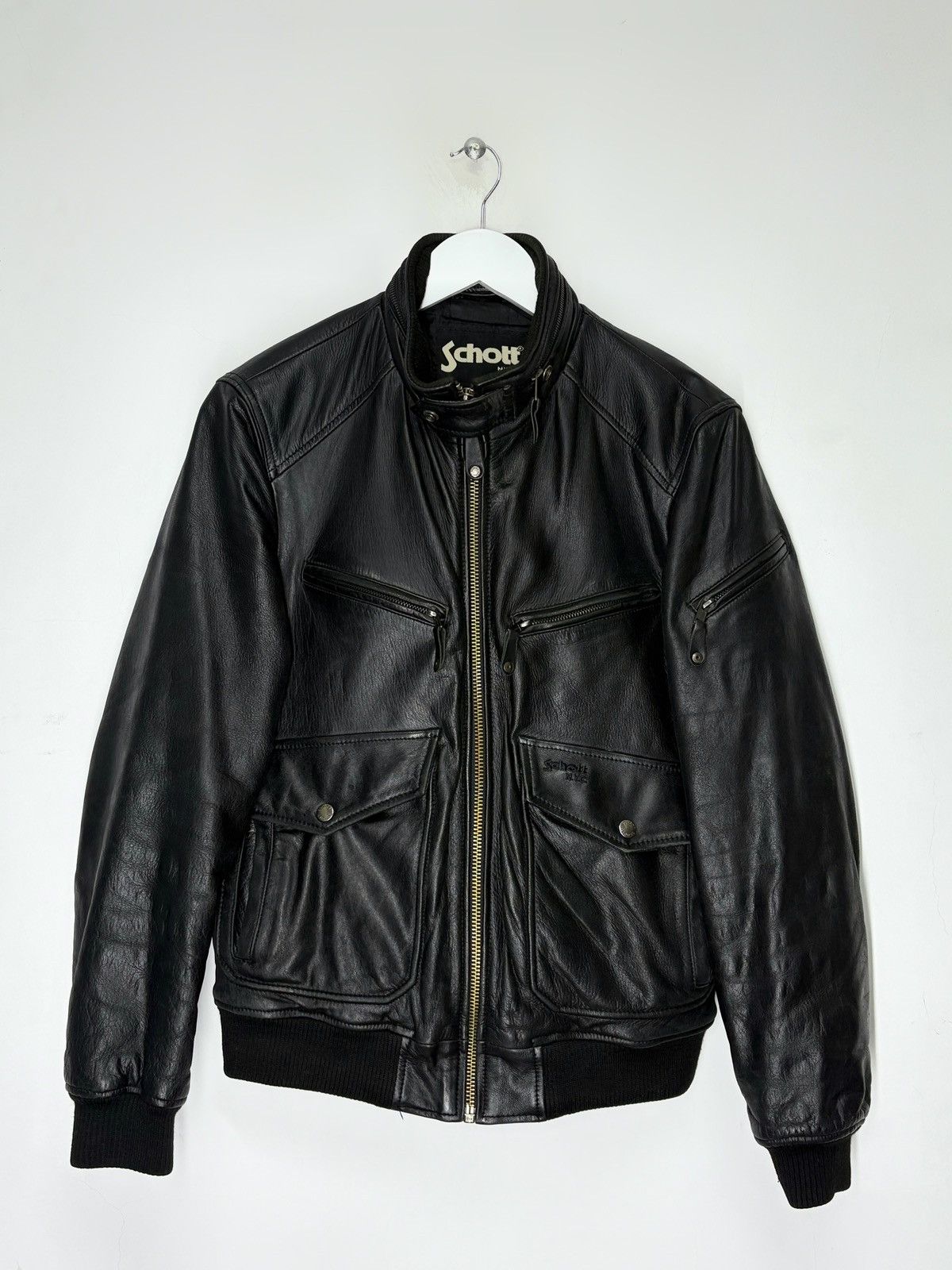 Schott Schott USA Army Type Garment Aviator Leather Jacket Size US S / EU 44-46 / 1 - 1 Thumbnail