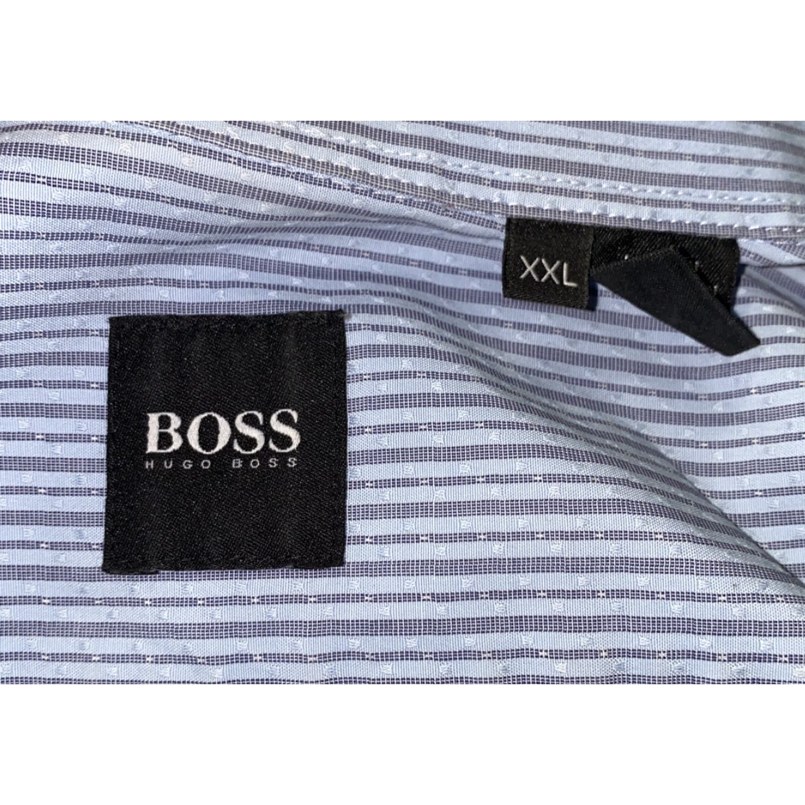 Hugo Boss Hugo Boss Men Blue Striped Long Sleeve Cotton Button-Down Shirt 2XL Size US XXL / EU 58 / 5 - 6 Thumbnail