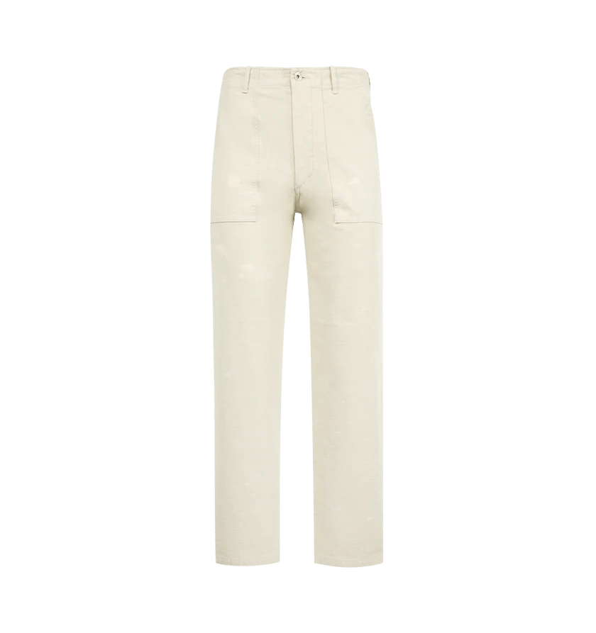 Auralee o1h1sh11225 Washed Satin Bleached Baker Pants in White Size US 32 / EU 48 - 1 Thumbnail