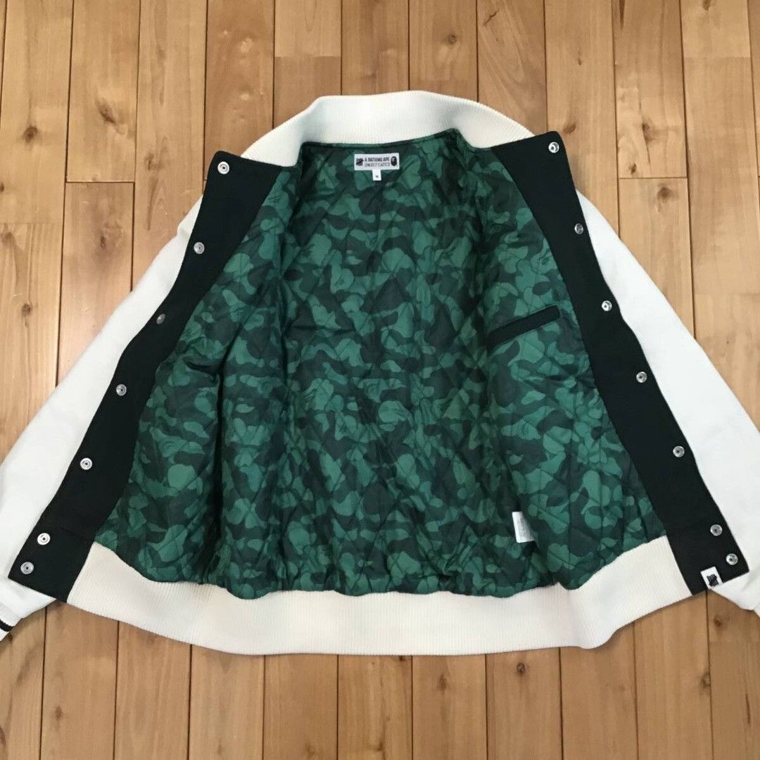 Bape × Undefeated BAPE Undefeated Leather Sleeve Varsity Jacket a bathing ape Size US M / EU 48-50 / 2 - 7 Thumbnail