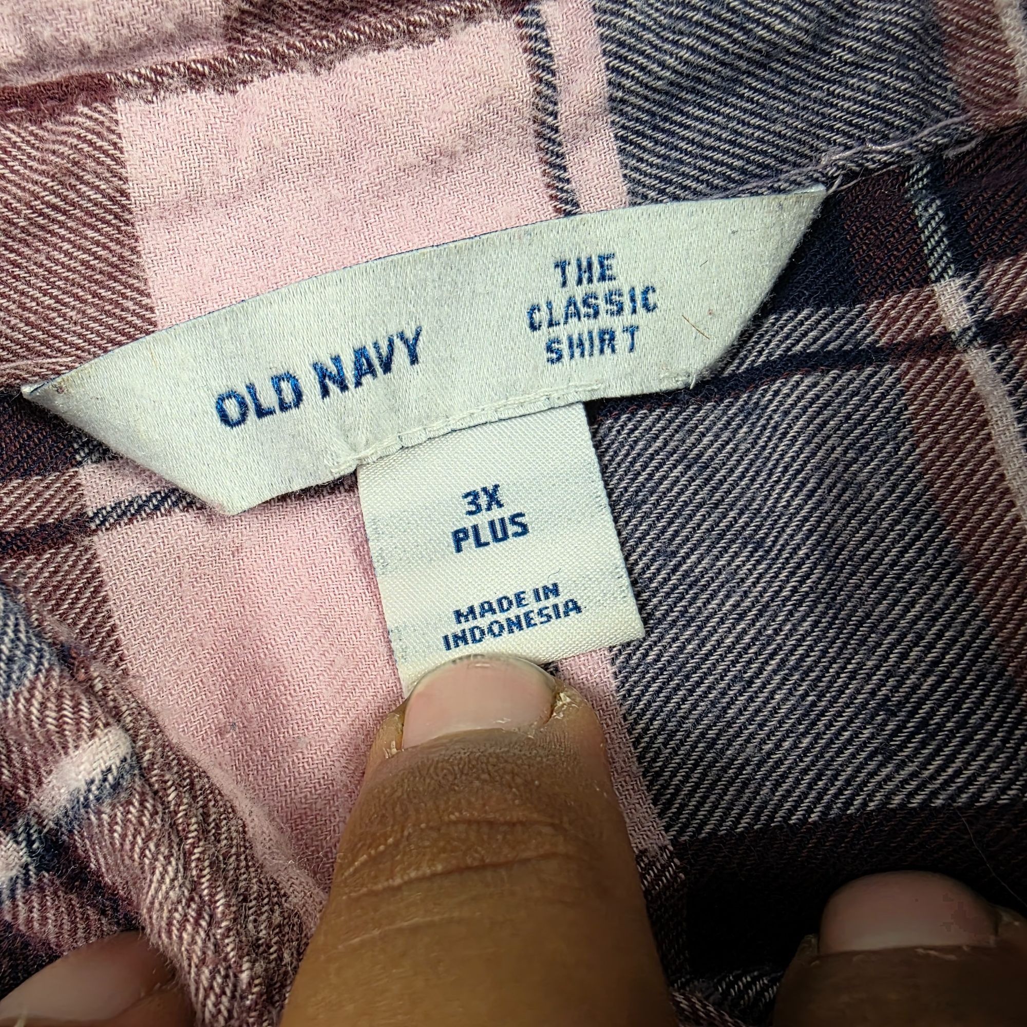 Old Navy Old Navy The Classic Shirt Womens 3X Plus Pink Blue Plaid Bu Size 3XL / US 20-22 - 4 Thumbnail