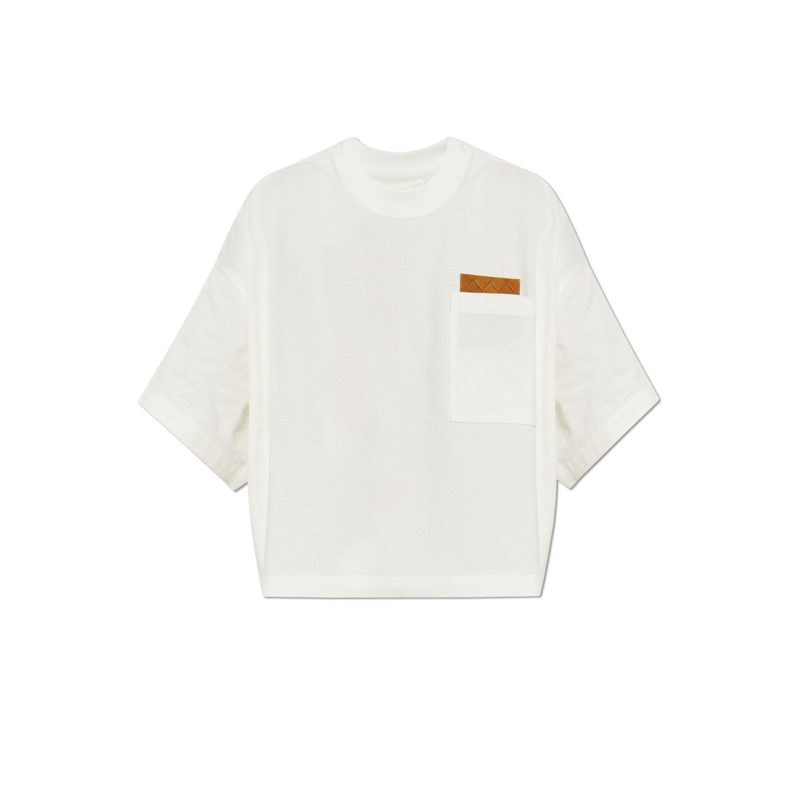 BOTTEGA VENETA $880 Chalk Cropped T-shirt New & Authentic (W