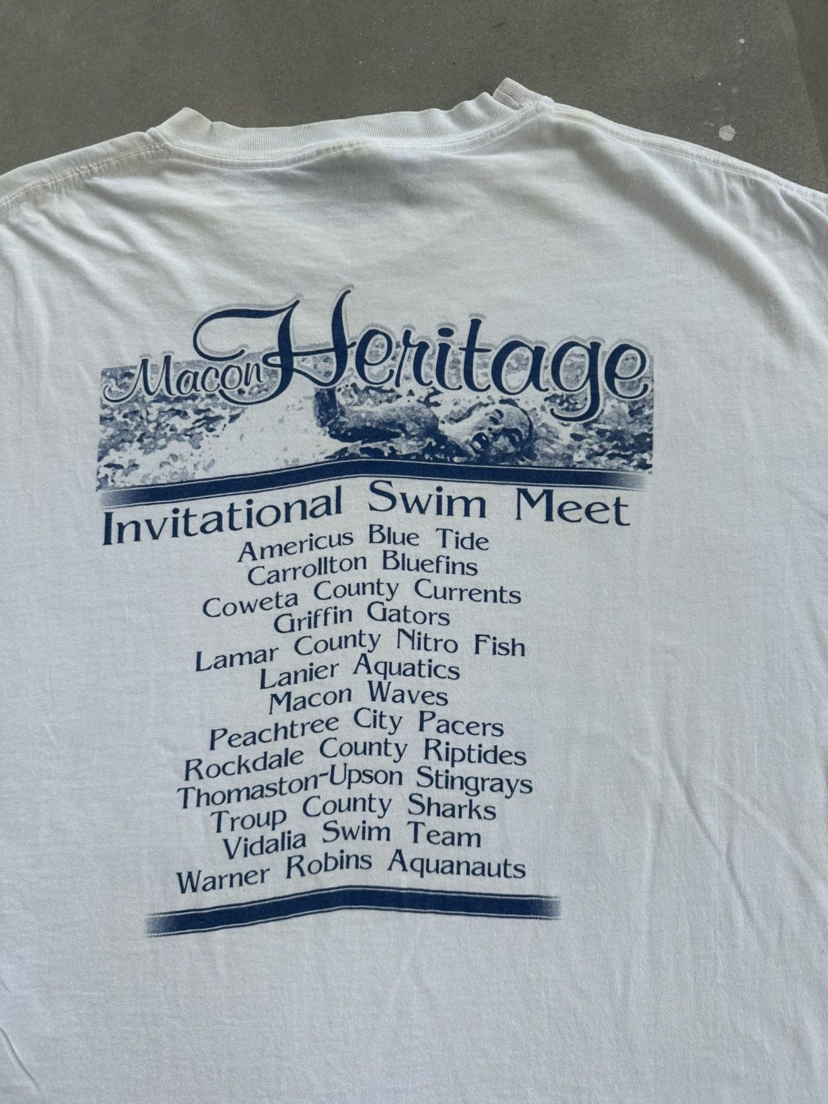 Hanes VINTAGE SWIMMING COMPETITION TEE Size US XXL / EU 58 / 5 - 5 Thumbnail