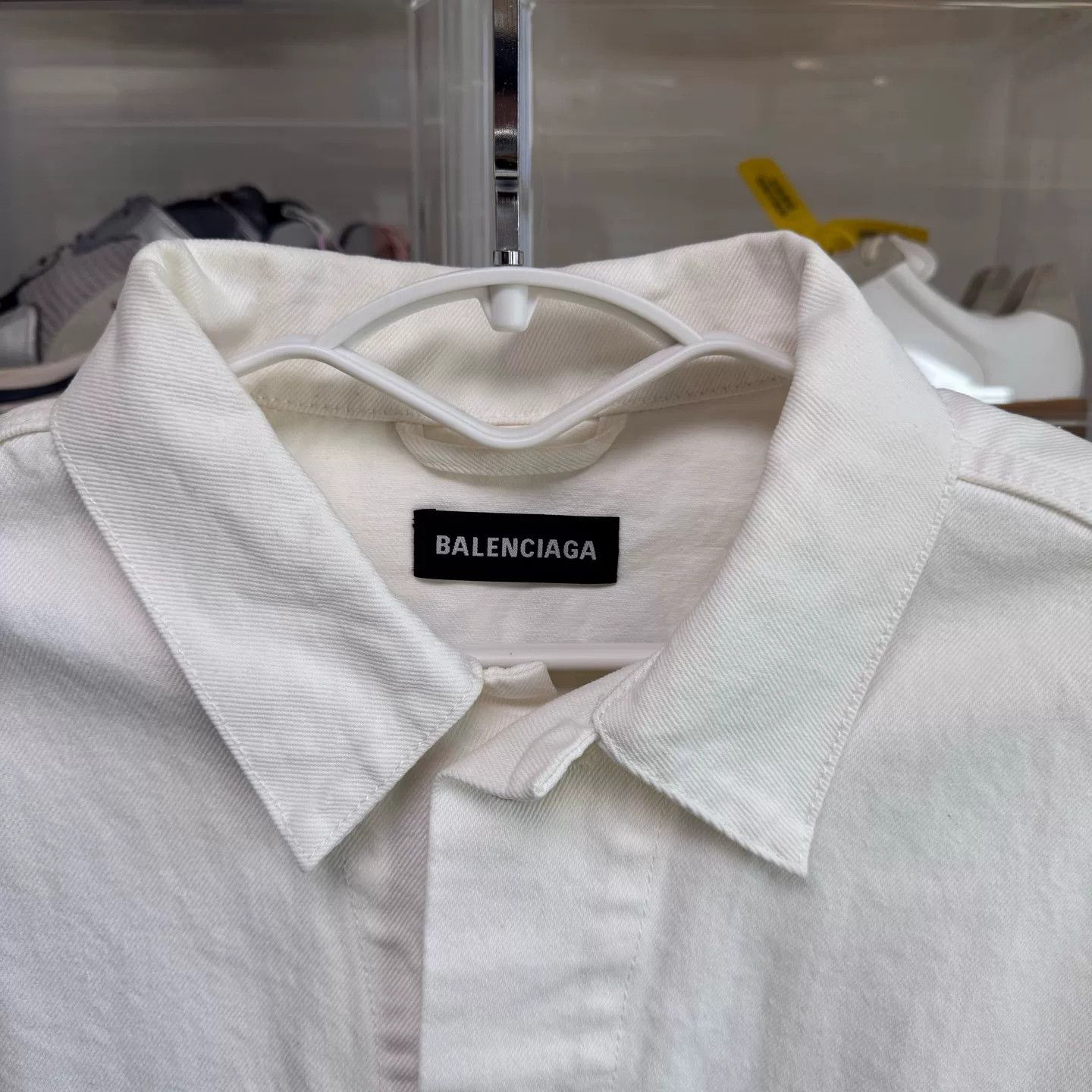 Balenciaga Balenciaga White Denim Jacket with Logo Size US L / EU 52-54 / 3 - 3 Thumbnail