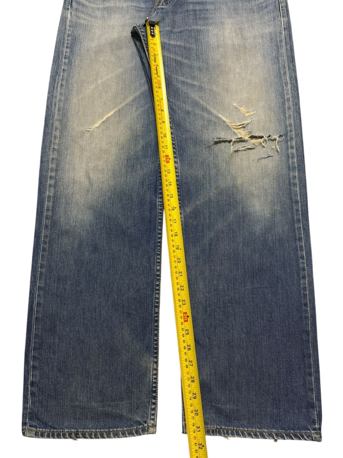 Levi's Vintage 90s Levis 501 Mud Wash Distressed Wide Leg Loose Size US 34 / EU 50 - 9 Thumbnail