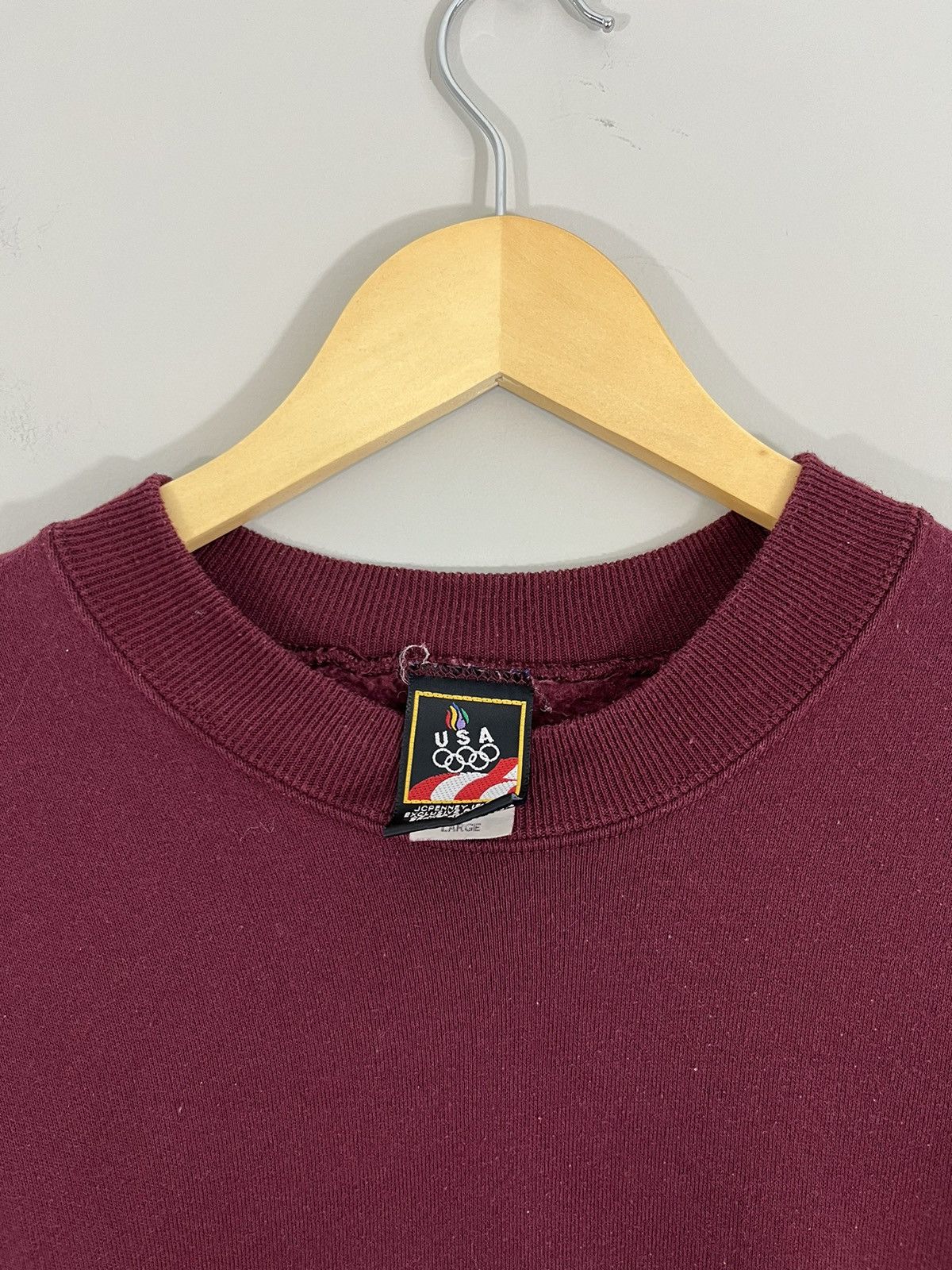 Vintage USA OLYMPICS Faded Blank Basic Crewneck Sweatshirt Size US L / EU 52-54 / 3 - 3 Thumbnail