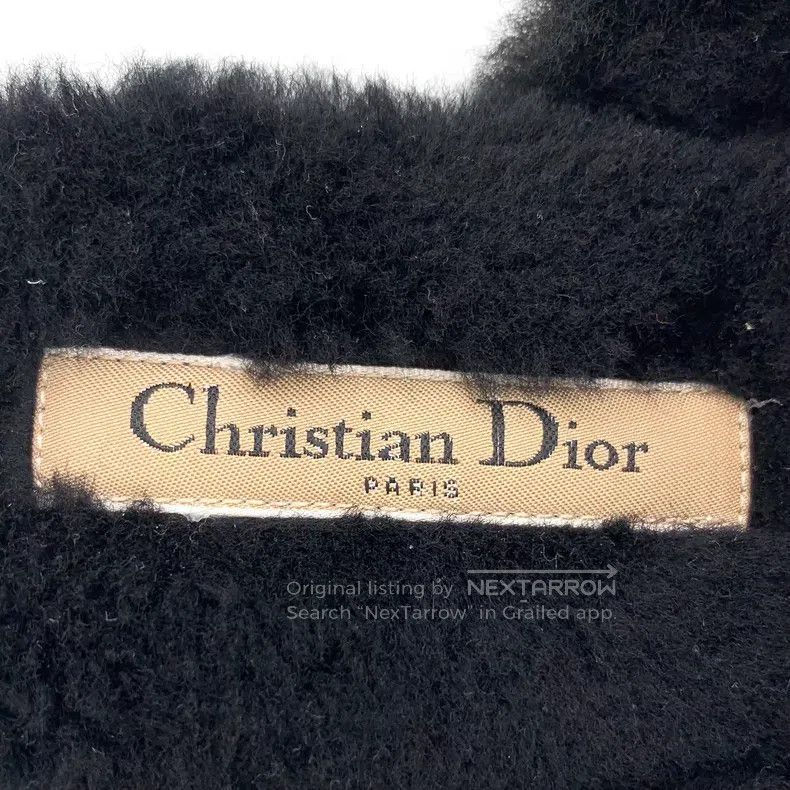 Dior Dior 22 Chez Moi Black Wool Casual Flat Plush Slippers Size US 4.5 / IT 34.5 - 7 Thumbnail