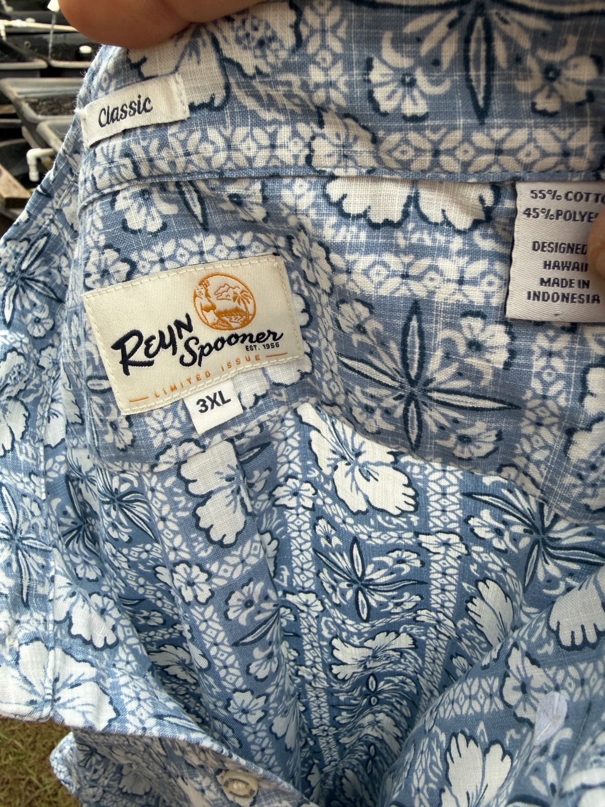 Reyn Spooner PreOwned Reyn Spooner Hawaiian Blue 3/4 Button Men's 3XL Size US XXL / EU 58 / 5 - 4 Thumbnail