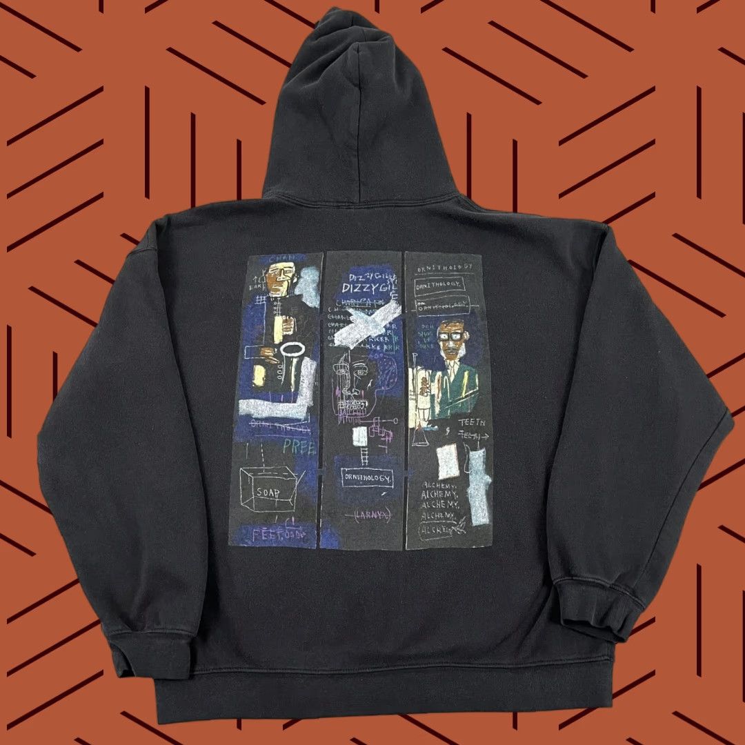 Vintage Jean Michael Basquiat Hoodie Adult Mens L/XL Black Graphic Pullover Size US L / EU 52-54 / 3 - 1 Thumbnail