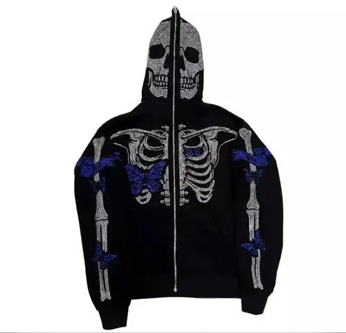 Japanese Brand Full Zip Up Hoodie Gothic Skeleton 🔥🔥🔥 Size US L / EU 52-54 / 3 - 4 Thumbnail