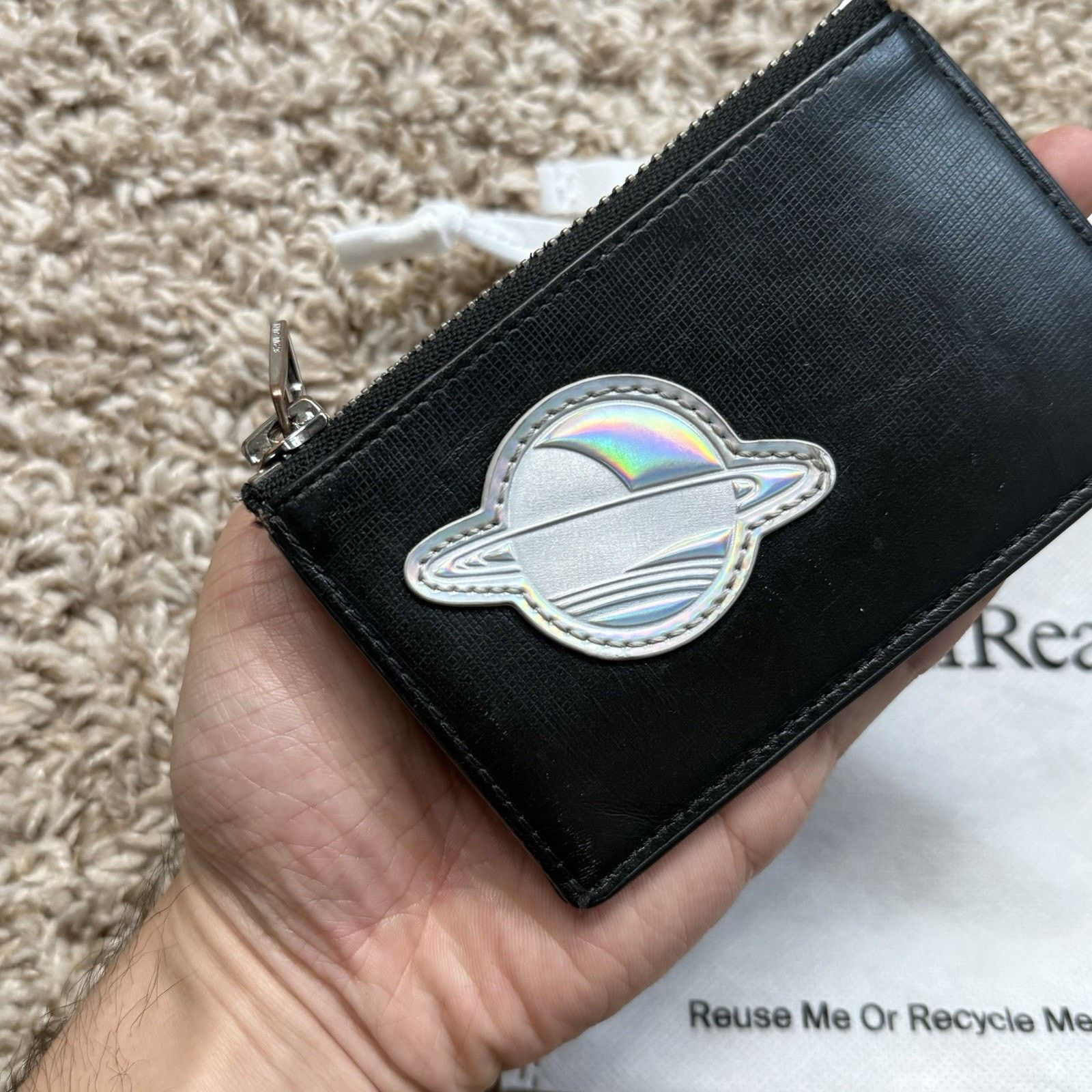 Paul Smith Paul Smith UFO Patch Black Leather Coin Purse Wallet Zip Up Size ONE SIZE - 6 Thumbnail