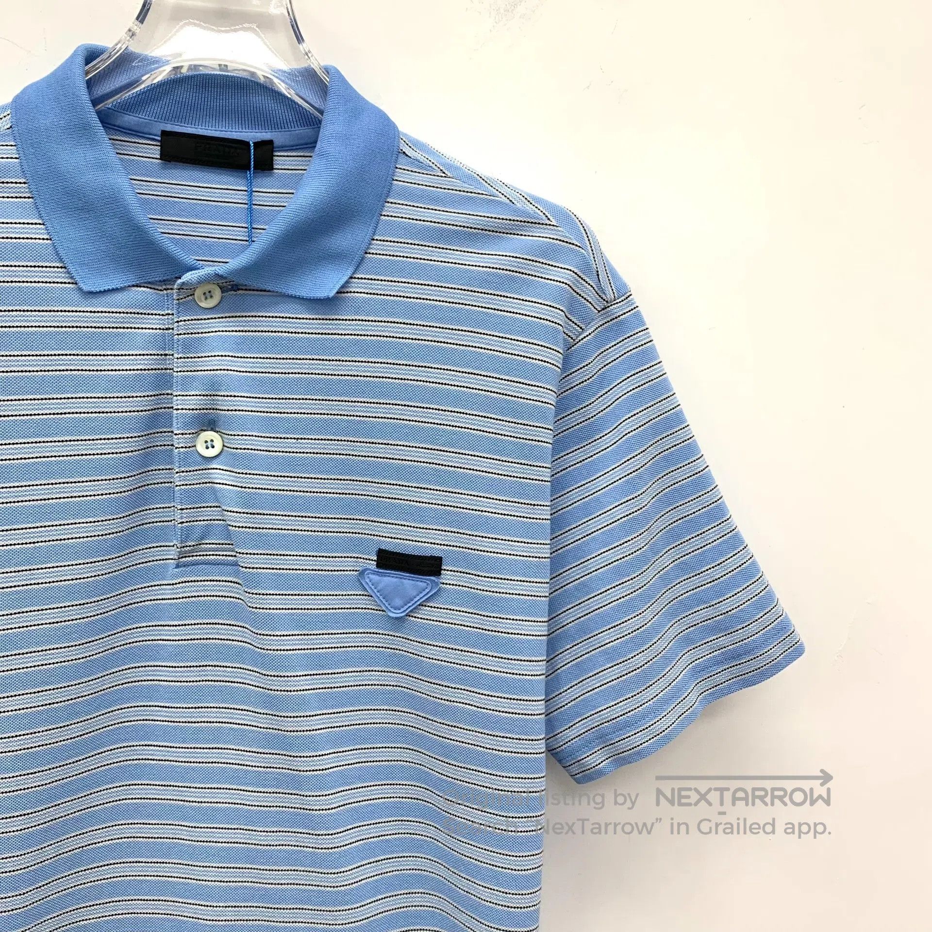 Prada Prada Blue logo striped short sleeve Polo shirt| Size US S / EU 44-46 / 1 - 3 Thumbnail