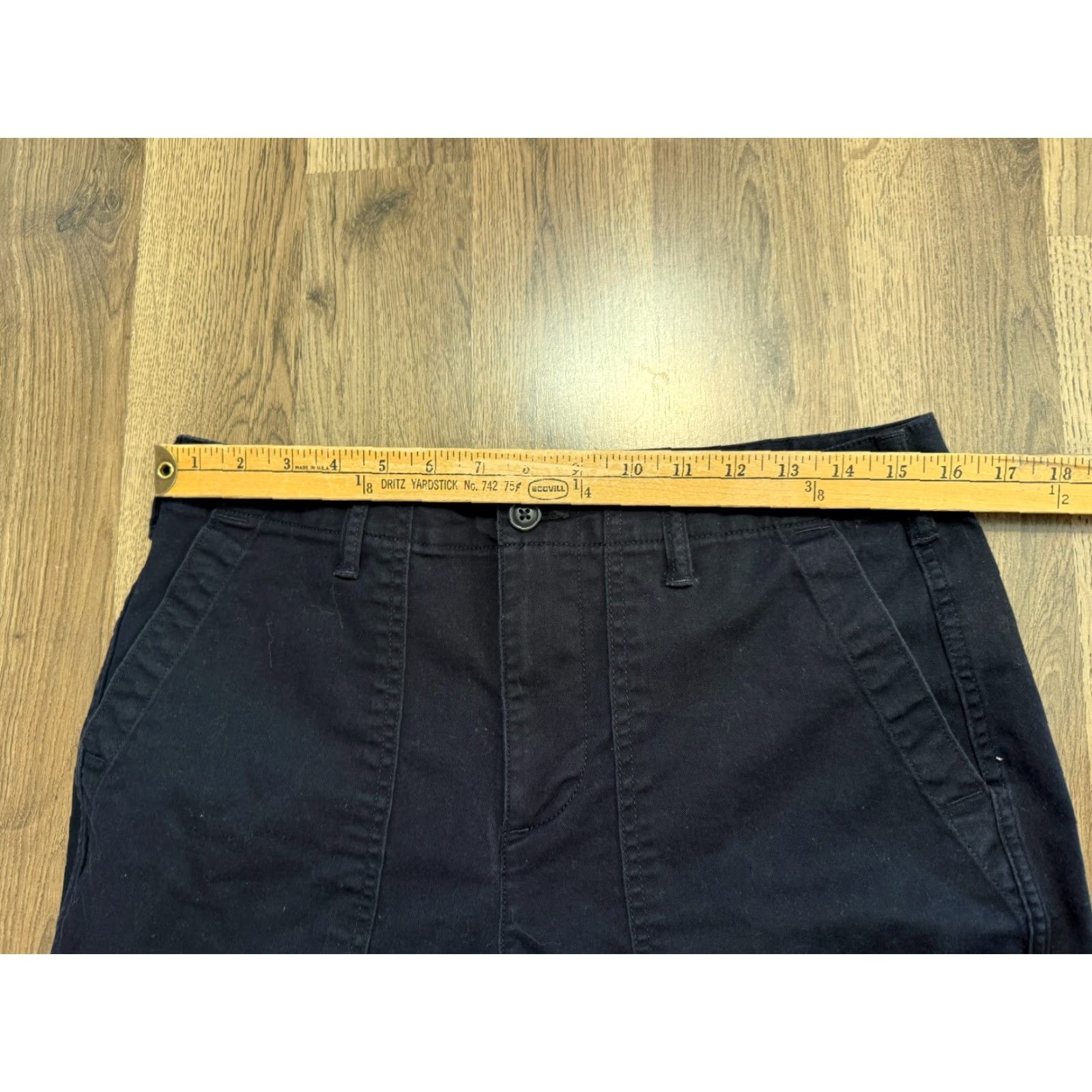 Lands' End Lands' End Pants Women's 12 Petite Navy Blue Denim Straight Leg Pockets Size 34" / US 12 / IT 48 - 7 Thumbnail