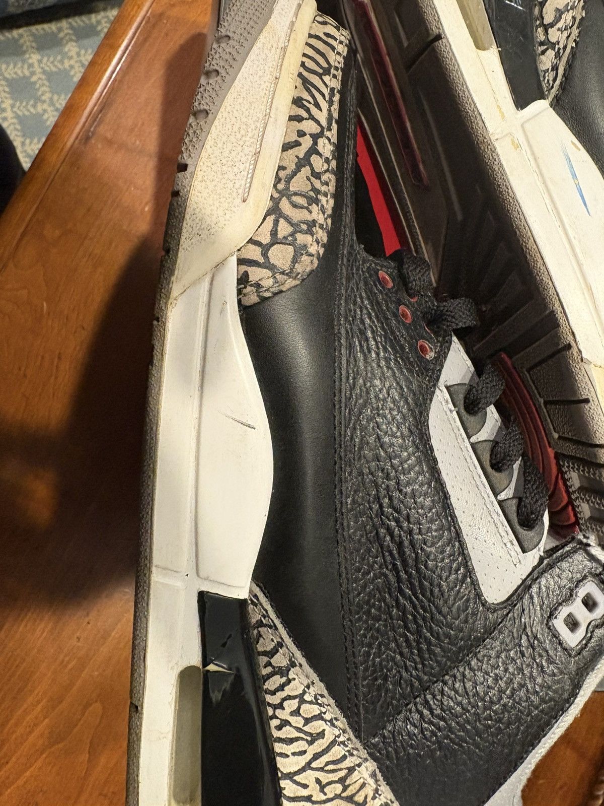 Jordan Brand × Nike Pre Owned 2011 Nike Air Jordan Retro 3 black cement. Size US 9.5 / EU 42-43 - 10 Thumbnail