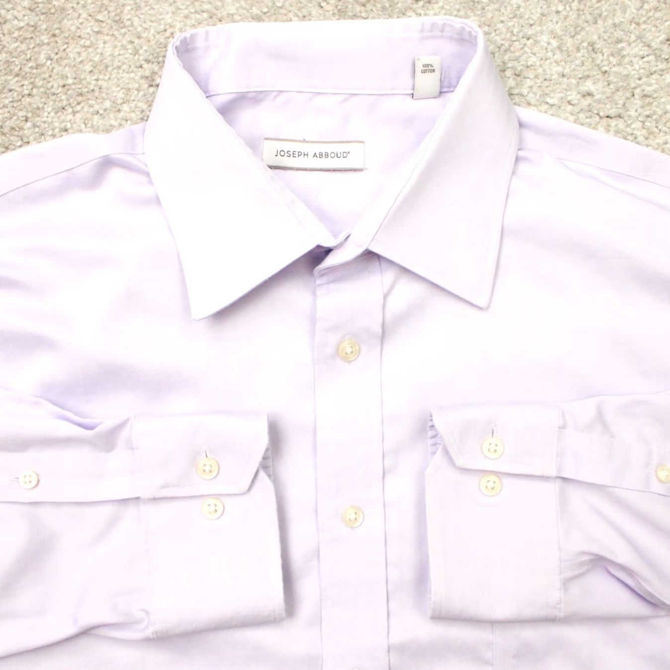 Joseph Abboud Joseph Abboud Shirt Mens 17 1/2 36/37 Tall Purple Non-Iron Cotton Long Sleeve Size US XXL / EU 58 / 5 - 2 Thumbnail