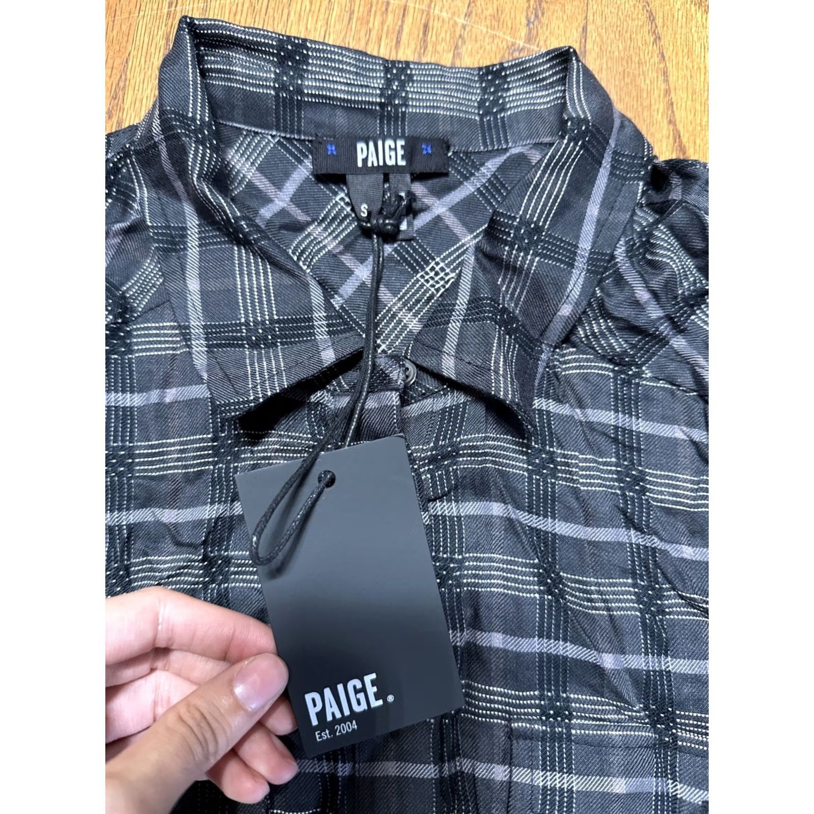 Paige Paige Plaid Long Sleeve Shirt S Blouse Womens Multicolor Tie C21 Size S / US 4 / IT 40 - 2 Thumbnail