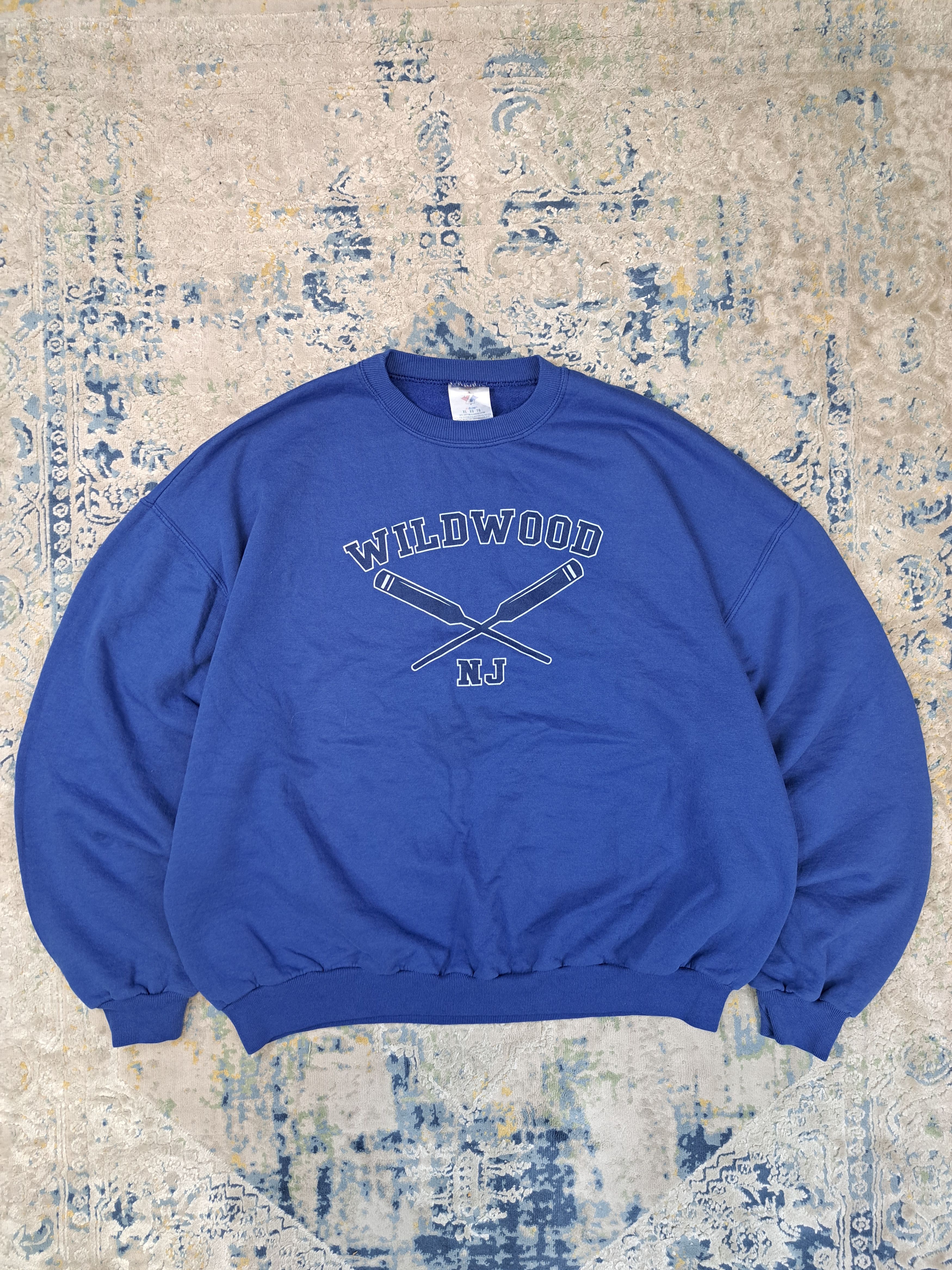 Jerzees Vintage 90s Wildwood NJ Boxy Fit Sweatshirt NCAA Size US XL / EU 56 / 4 - 1 Thumbnail