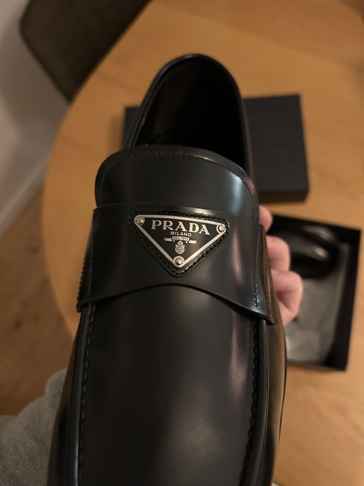 Prada Prada Leather Logo Loafers Size US 10 / EU 43 - 9 Thumbnail