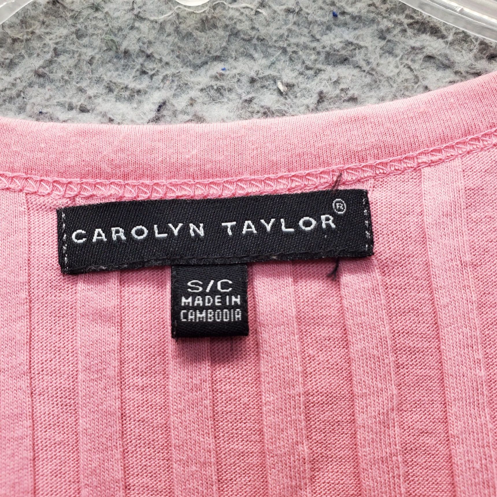 Vintage Carolyn Taylor Ribbed Top Womens S Pink 3/4 Sleeve V-Neck Front Button T-Shirt Shirt Slim Casual Womens Size S Pink Size S / US 4 / IT 40 - 5 Thumbnail