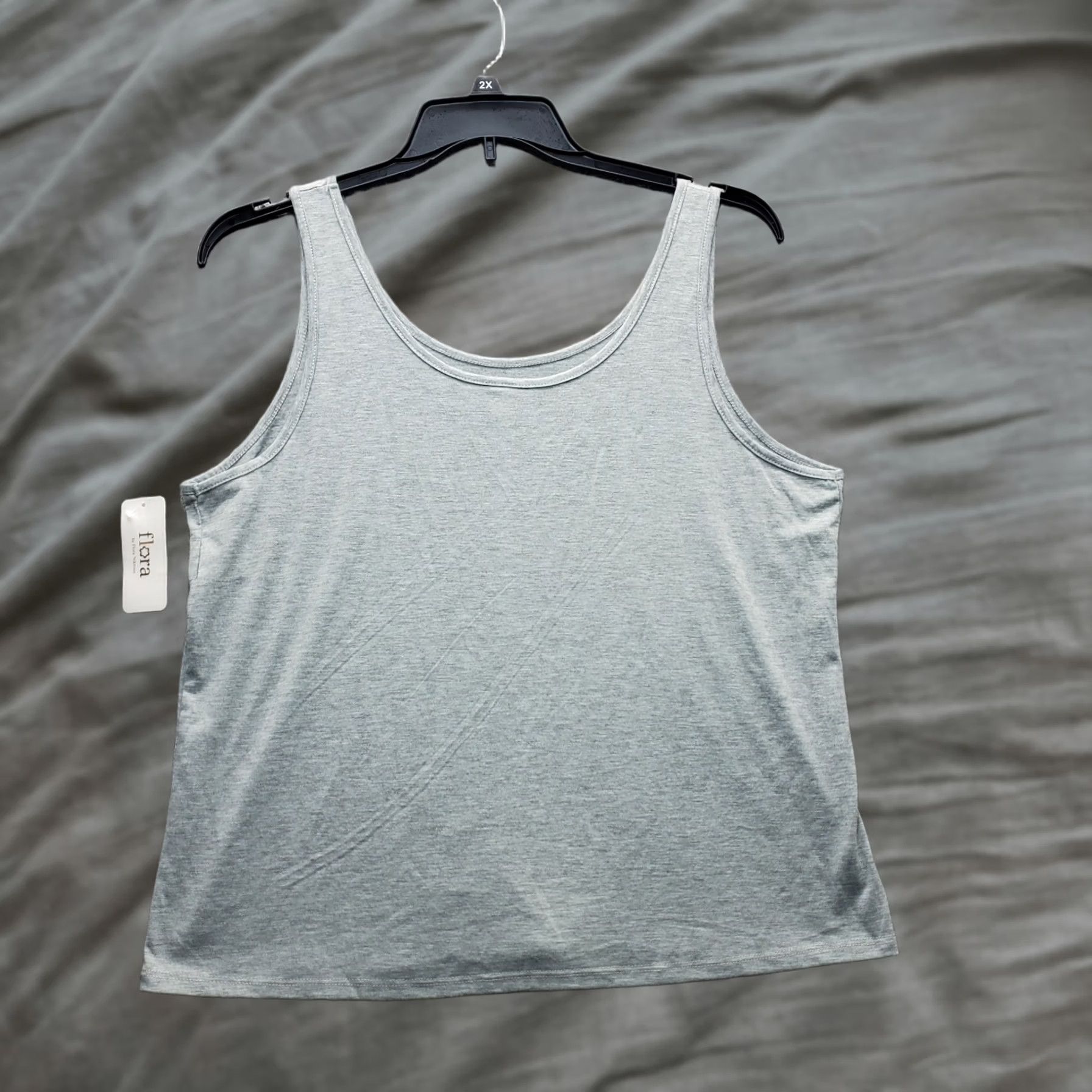 Vintage Flora Nikrooz Tank Top Womens XL Gray Wide Strap Round Neck Workout Pullover Size XL / US 12-14 / IT 48-50 - 1 Thumbnail