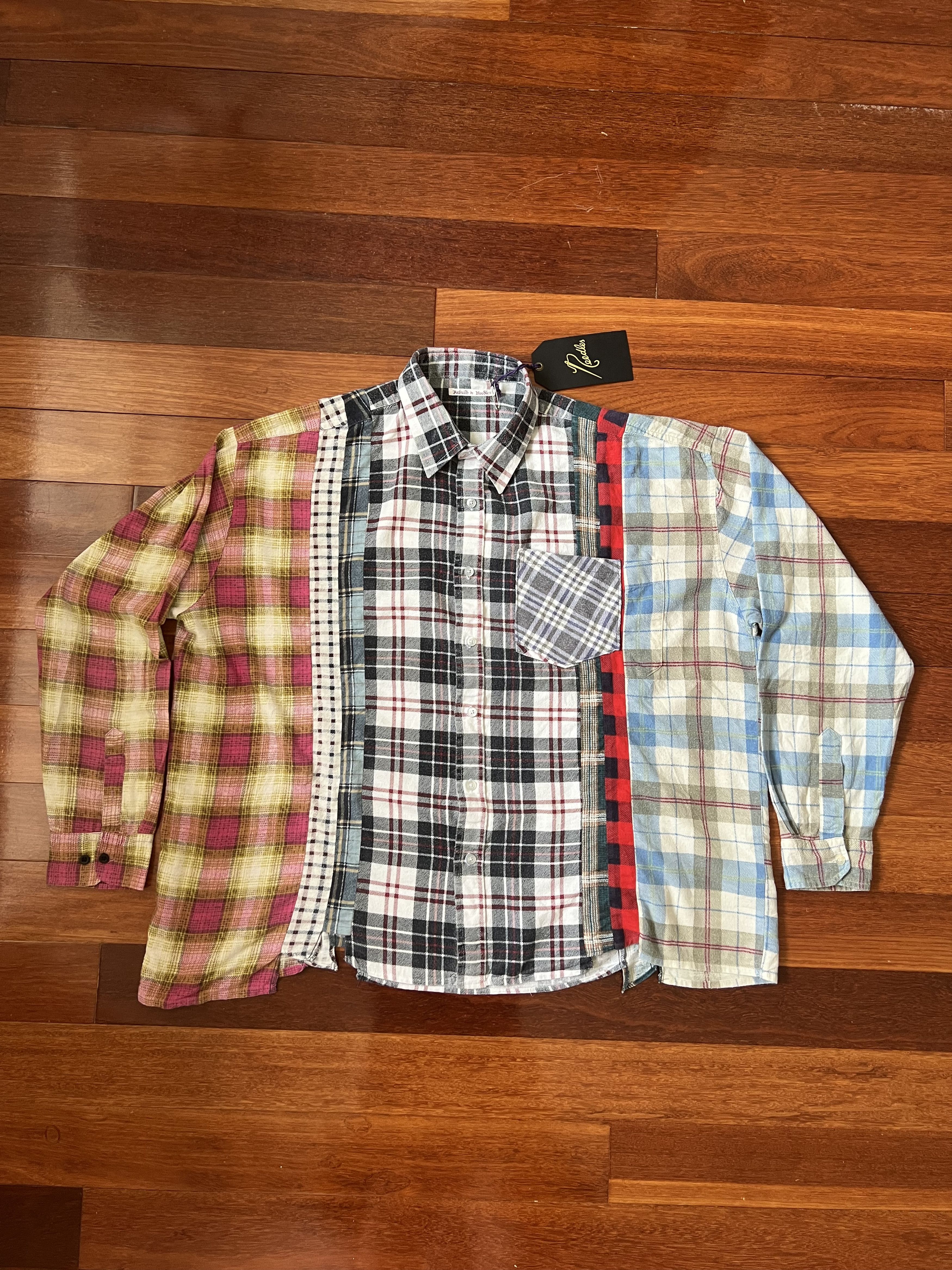 Needles 💚 1/1 Rebuild by Needles 7 Cuts Wide Flannel Shirt NEW Size US M / EU 48-50 / 2 - 2 Thumbnail