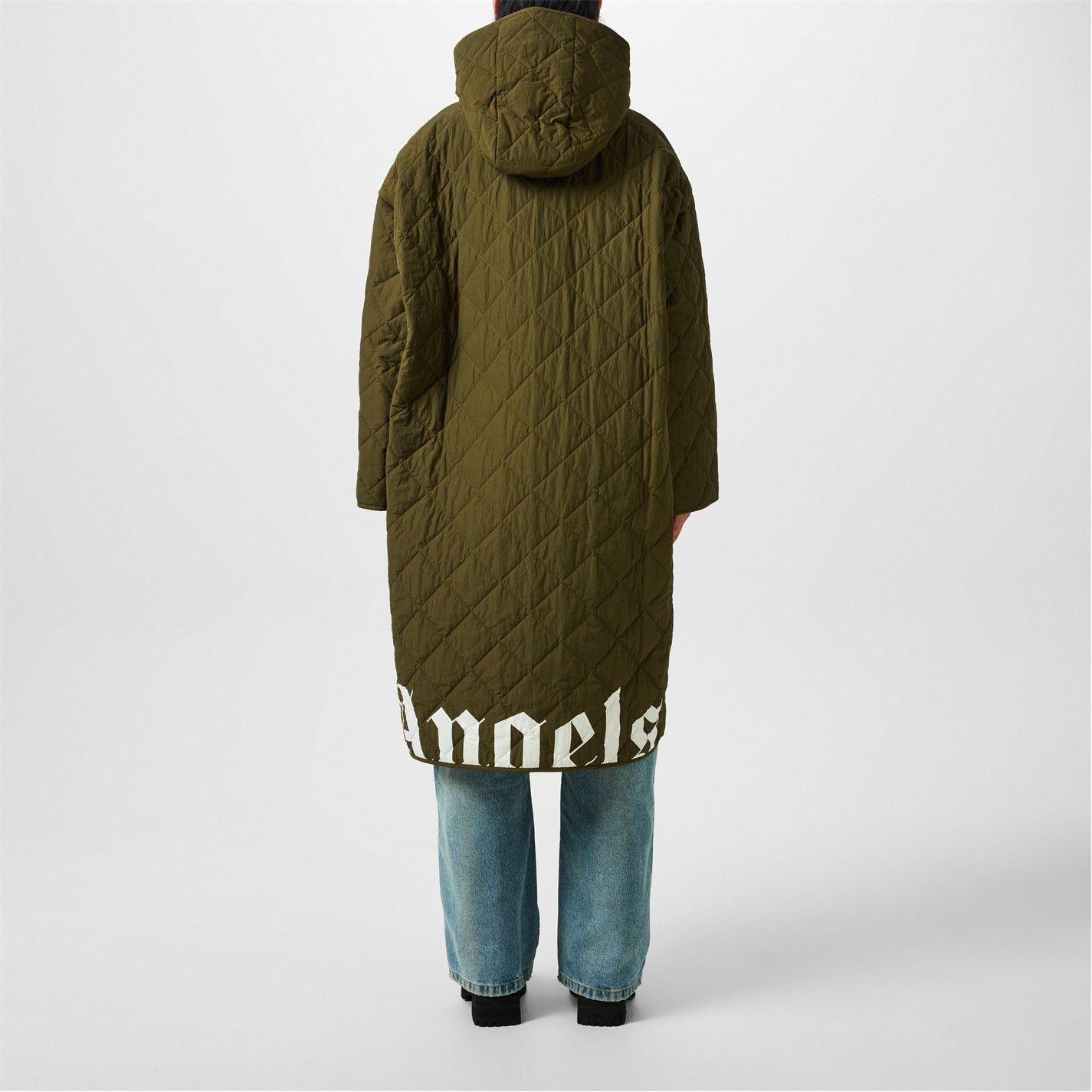 Palm Angels o1g2r1mq0325 Quilted Parka Jacket in Military Green Size M / US 6-8 / IT 42-44 - 5 Thumbnail