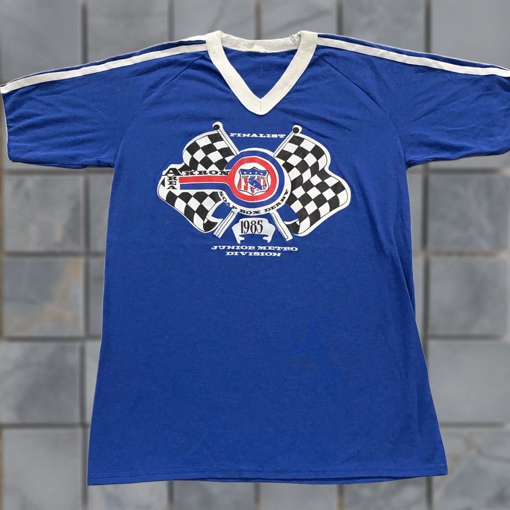 Vintage VINTAGE 1985 AKRON SOAP BOX DERBY T-Shirt XS Blue 80s Mens Size US XS / EU 42 / 0 - 1 Thumbnail