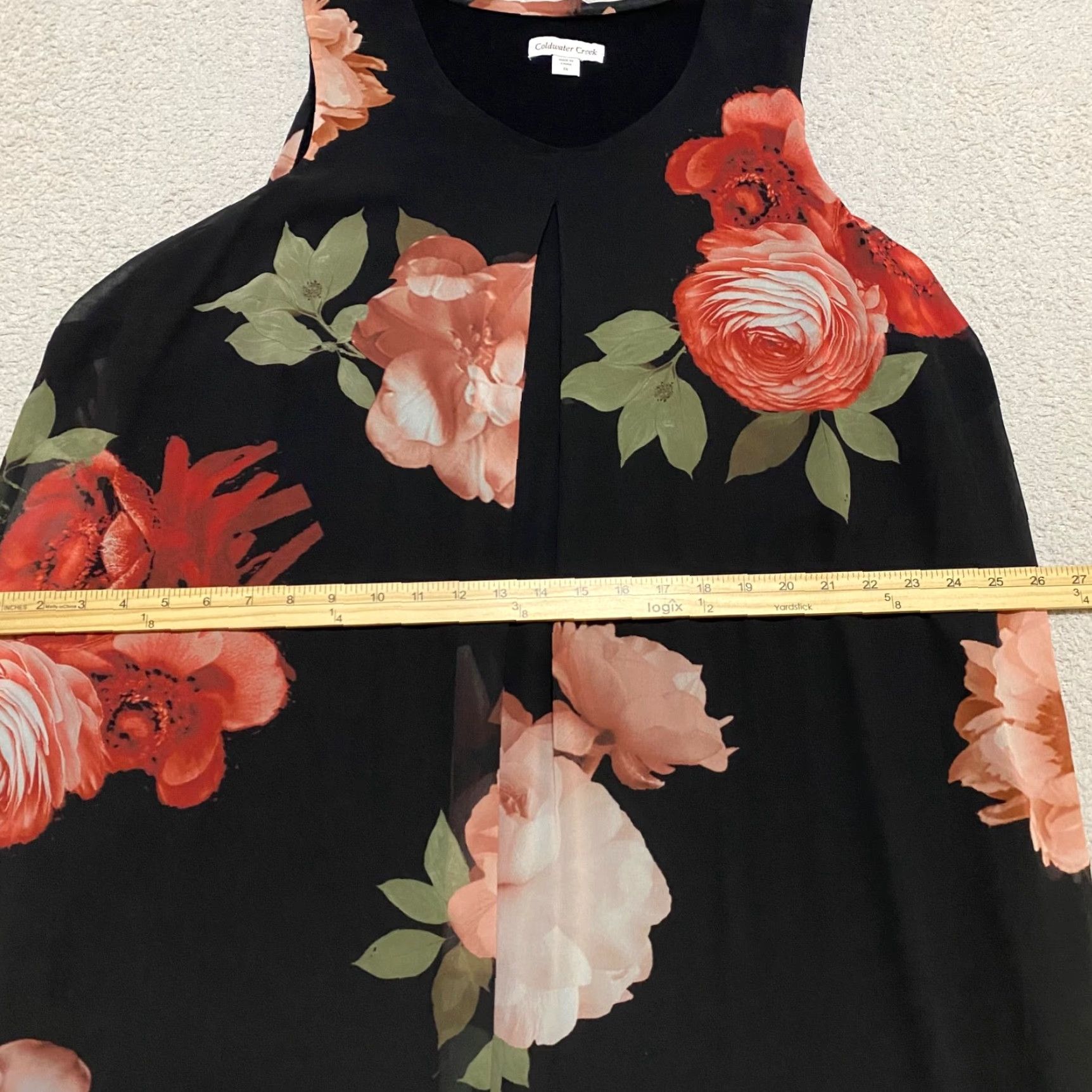 Coldwater Creek Coldwater Creek Womens Dress 1X Plus Multicolor Floral Chiffon Tunic Lined Size XL / US 12-14 / IT 48-50 - 6 Thumbnail