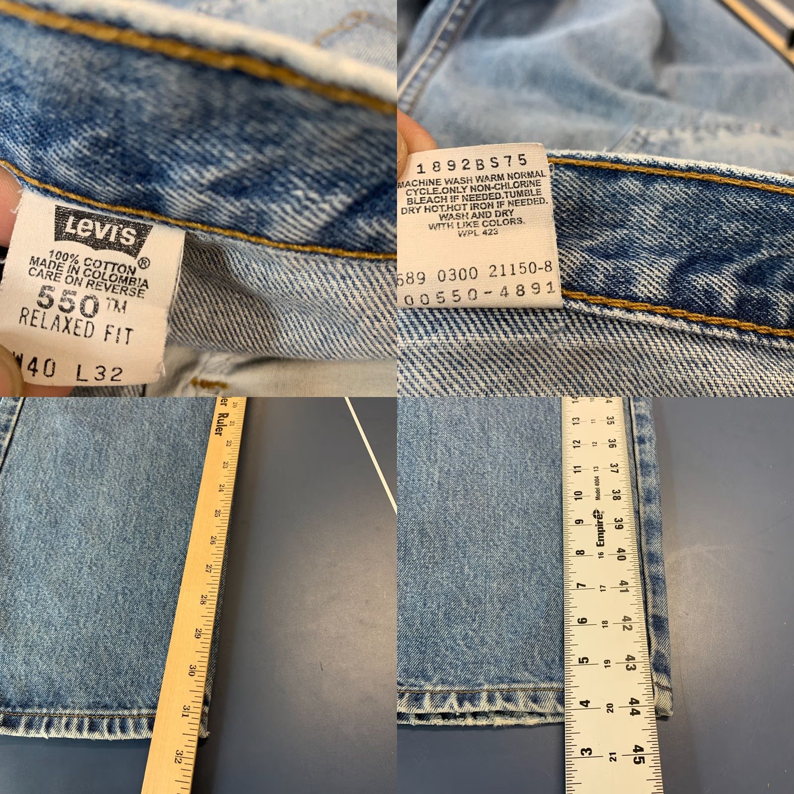 Levi's VINTAGE Levi's 550 Denim Blue Jeans Mens 40x31 Relaxed Straight Jeans Size US 40 / EU 56 - 9 Thumbnail