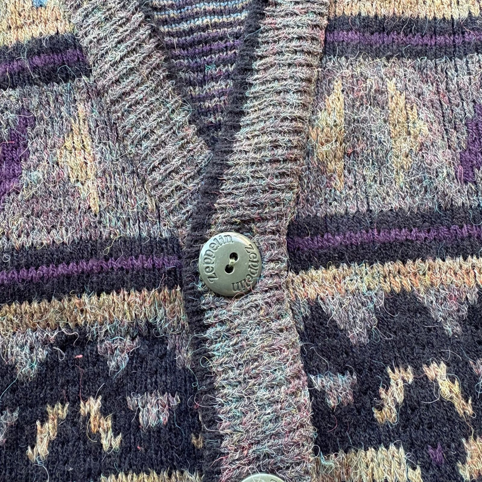 Vintage Vintage 90's Zeppelin Soft Cardigan Cobain Style Size US L / EU 52-54 / 3 - 3 Thumbnail